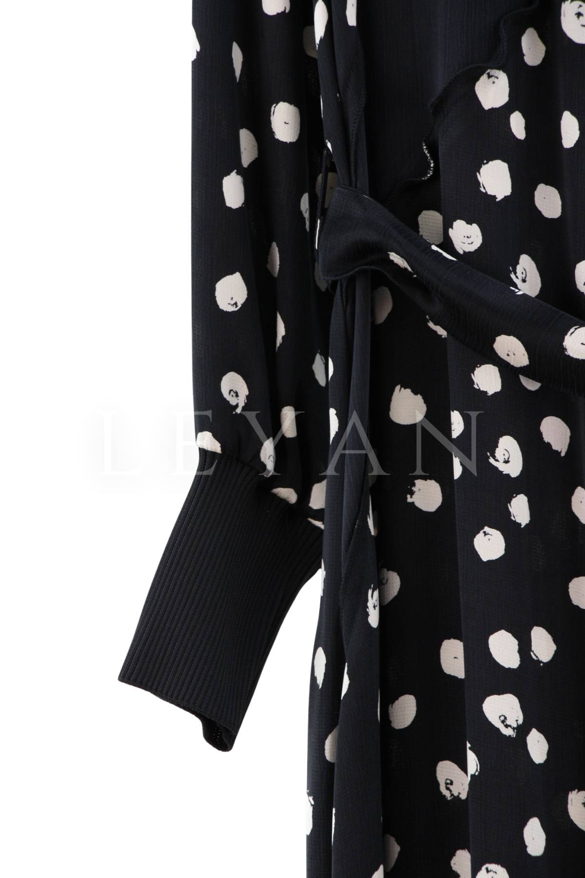 Defrina Puantiyeli Elbise- LYN04415 Siyah