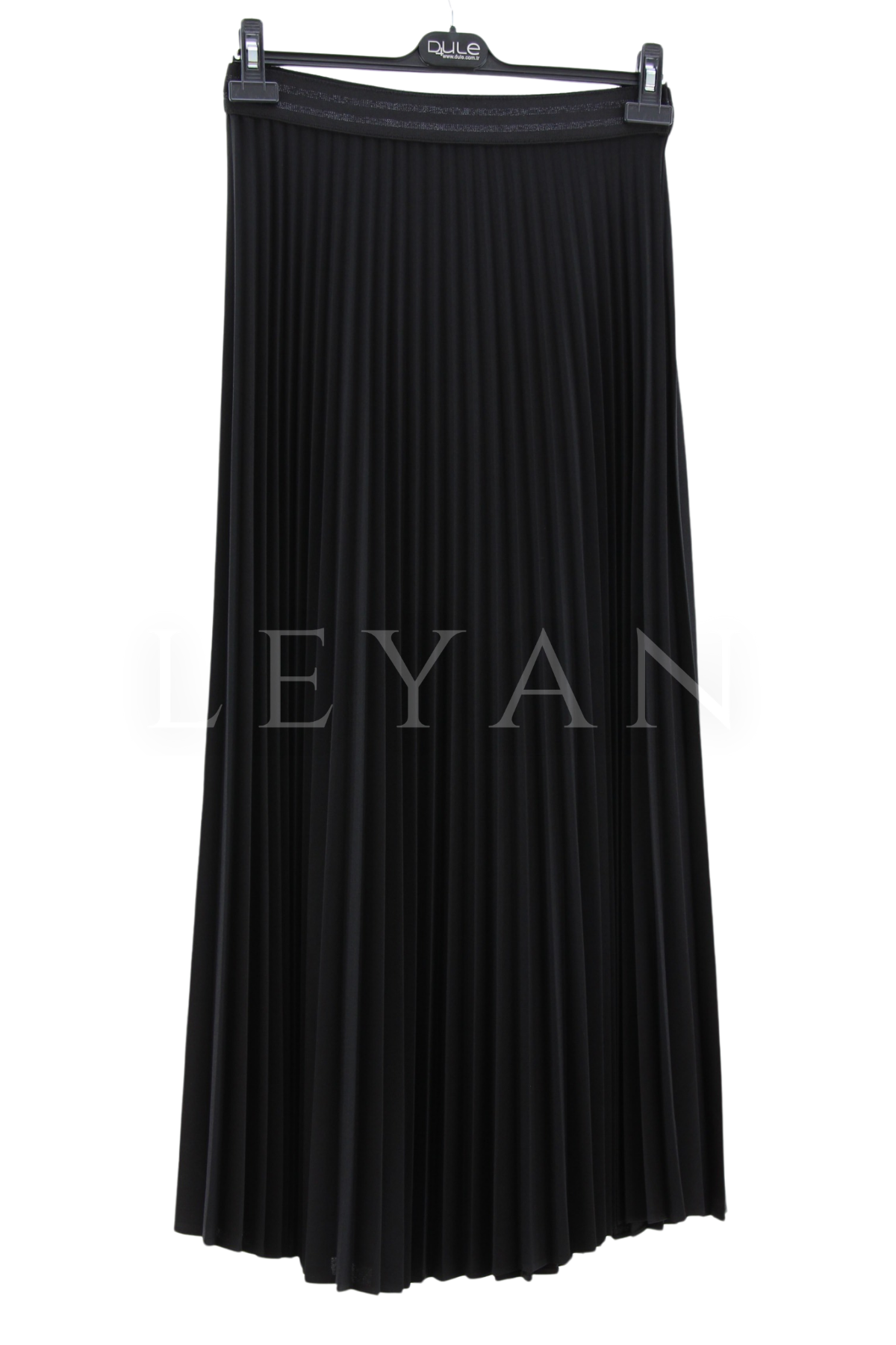 Dule Scuba Pliseli Etek- LYN04419 Siyah