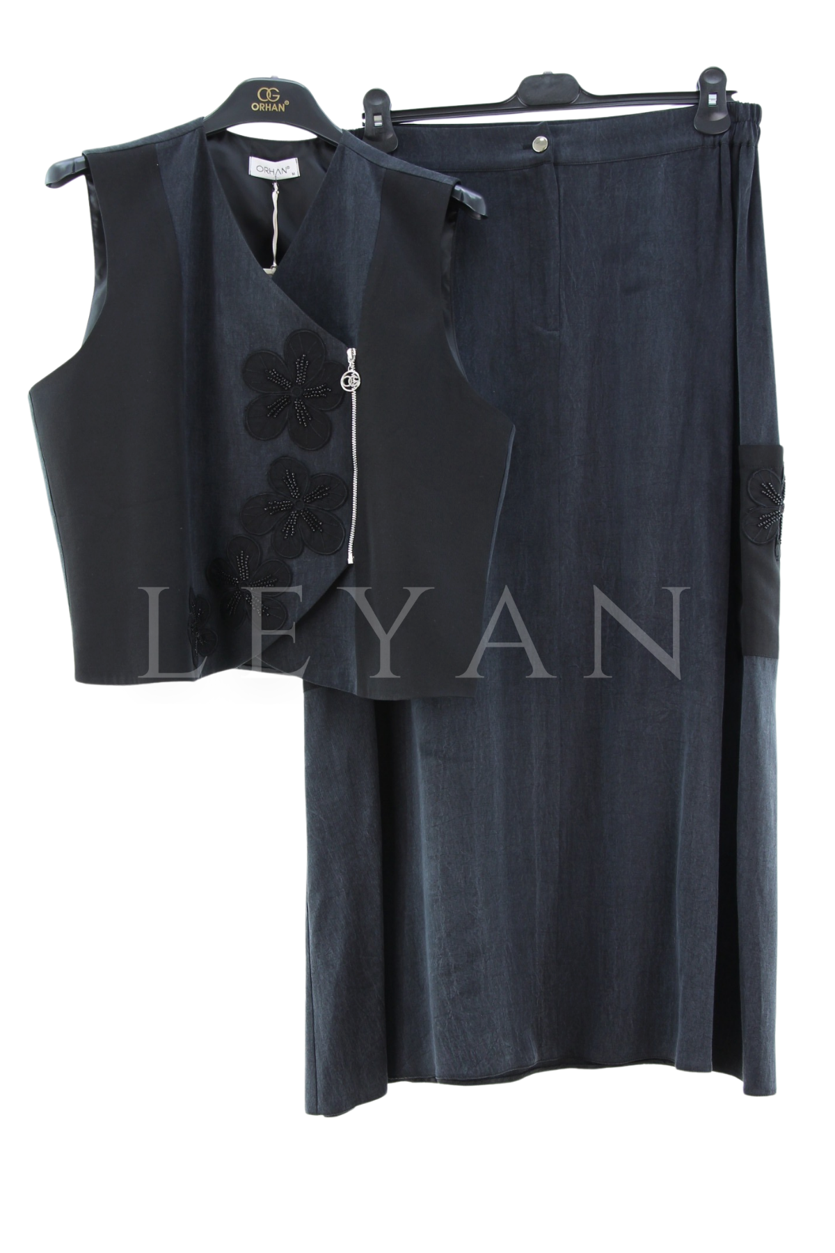 Orhan Store Yelekli Takım- LYN04398 Siyah