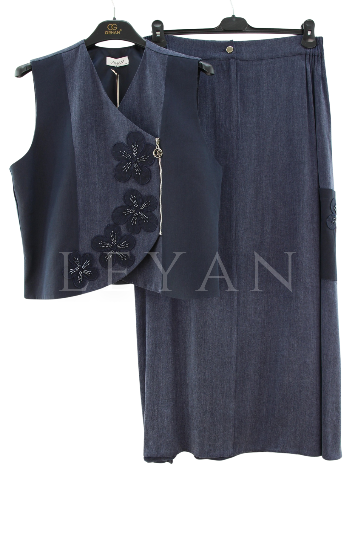 Orhan Store Yelekli Takım- LYN04398 Lacivert