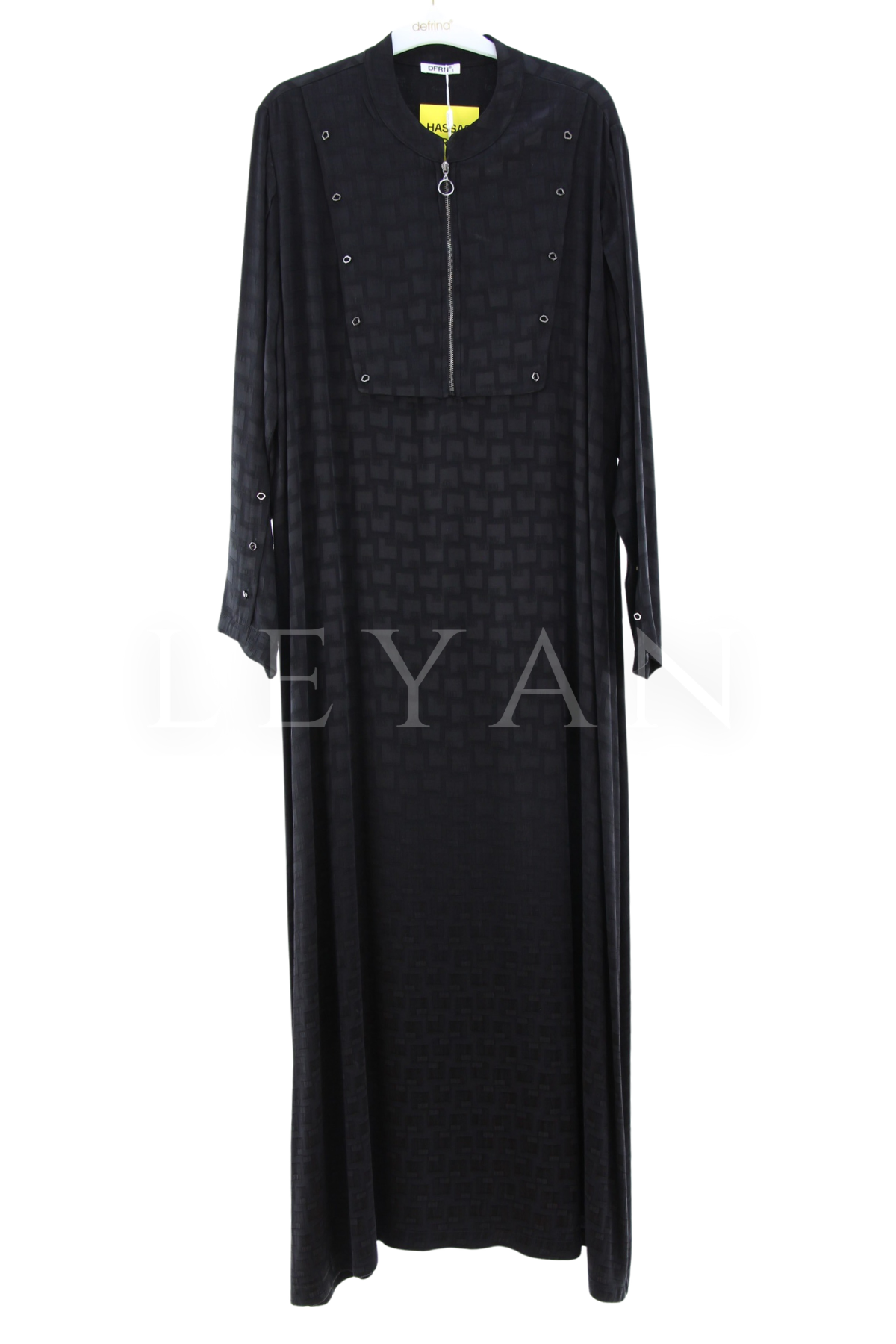 Defrina Düğmeli Qupra Elbise- LYN04416 Siyah