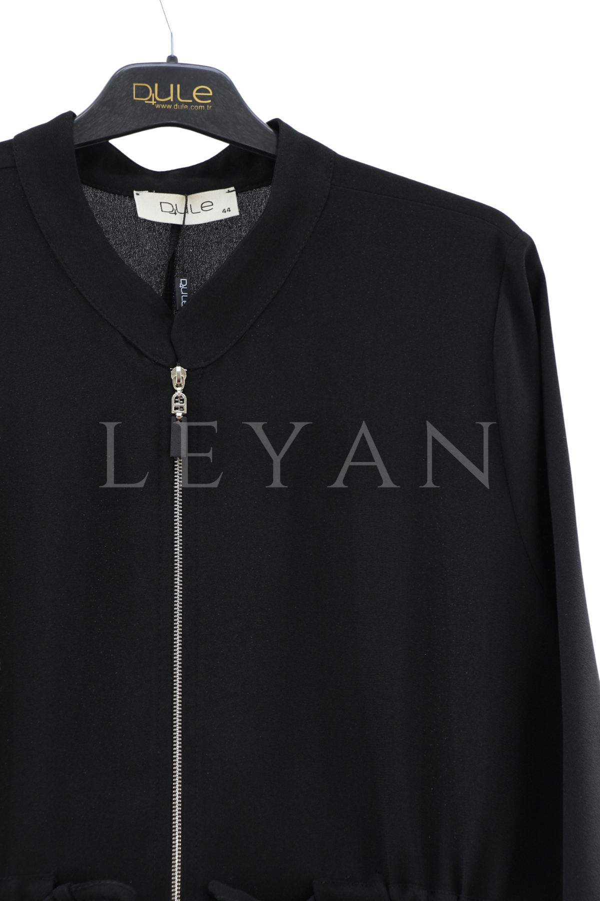 Dule Fermuarlı Krep Kap- LYN04421 Siyah