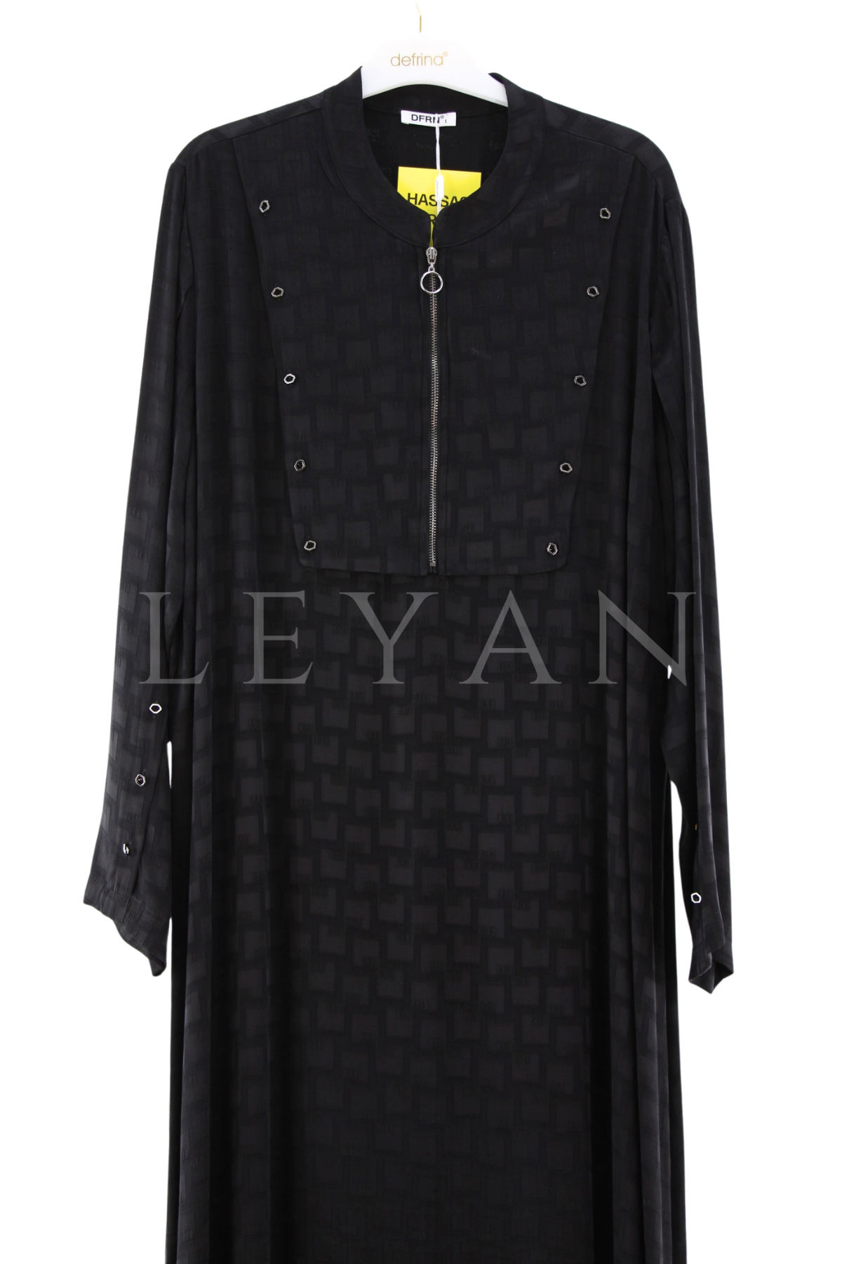 Defrina Düğmeli Qupra Elbise- LYN04416 Siyah