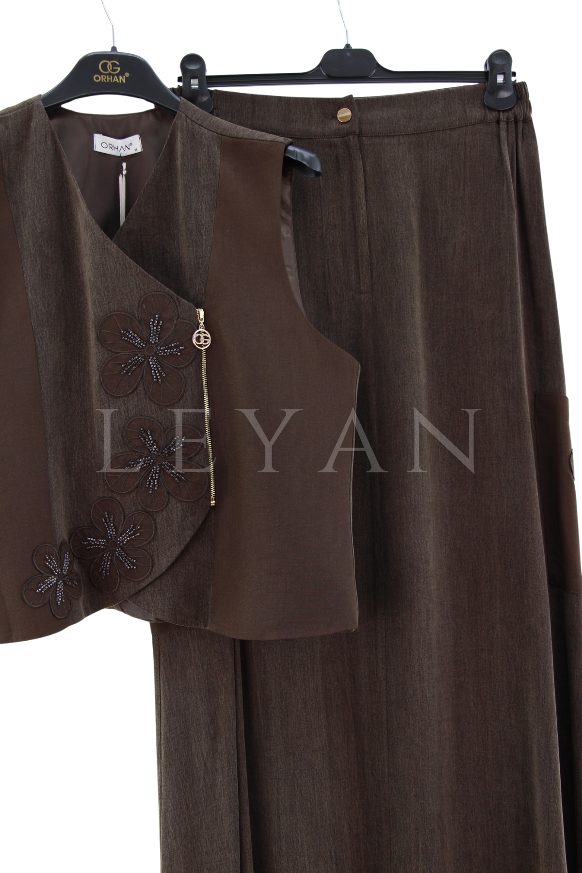 Orhan Store Yelekli Takım- LYN04398 Kahve