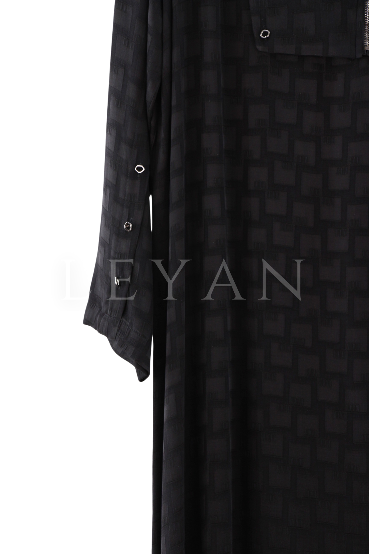 Defrina Düğmeli Qupra Elbise- LYN04416 Siyah