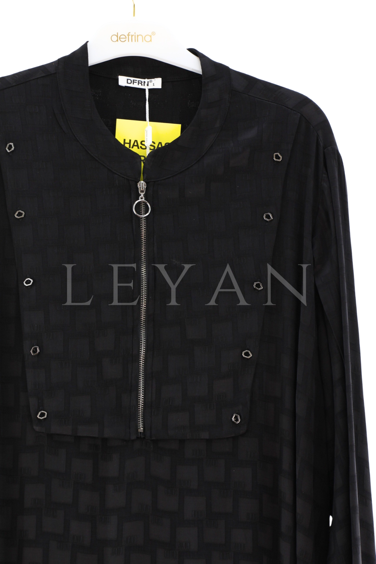 Defrina Düğmeli Qupra Elbise- LYN04416 Siyah