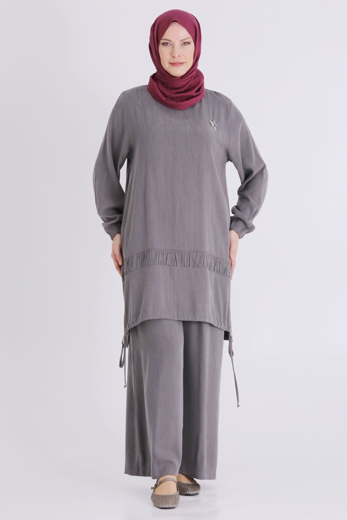 Behrem Büzgülü Takım- LYN04424 Duman Gri