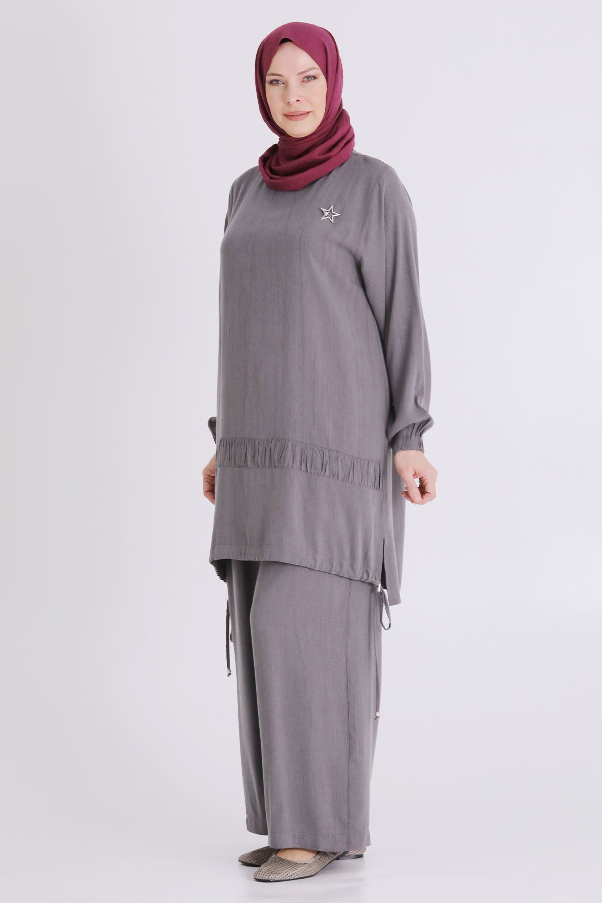 Behrem Büzgülü Takım- LYN04424 Duman Gri