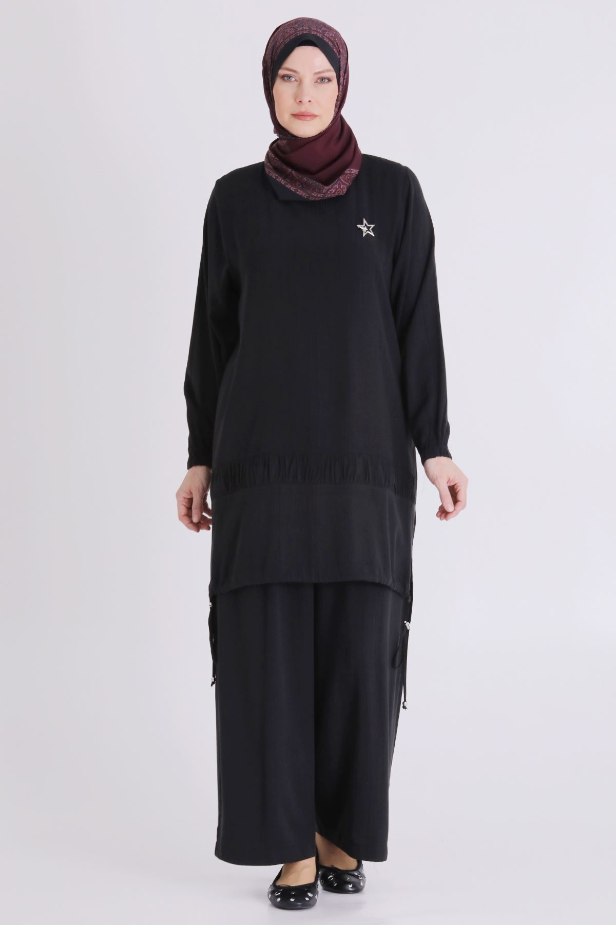 Behrem Büzgülü Takım- LYN04424 Siyah