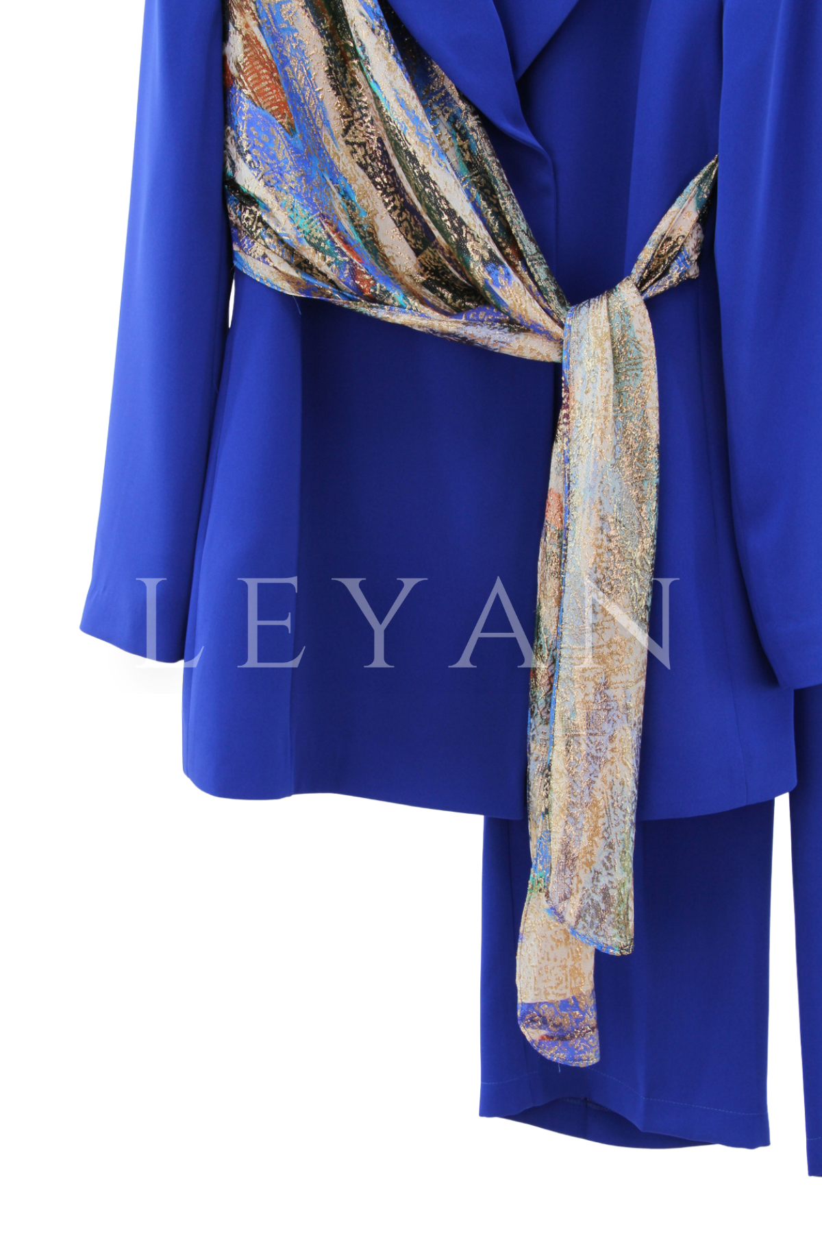 Orhan Store Fularlı Blazer Takım- LYN04425 Saks