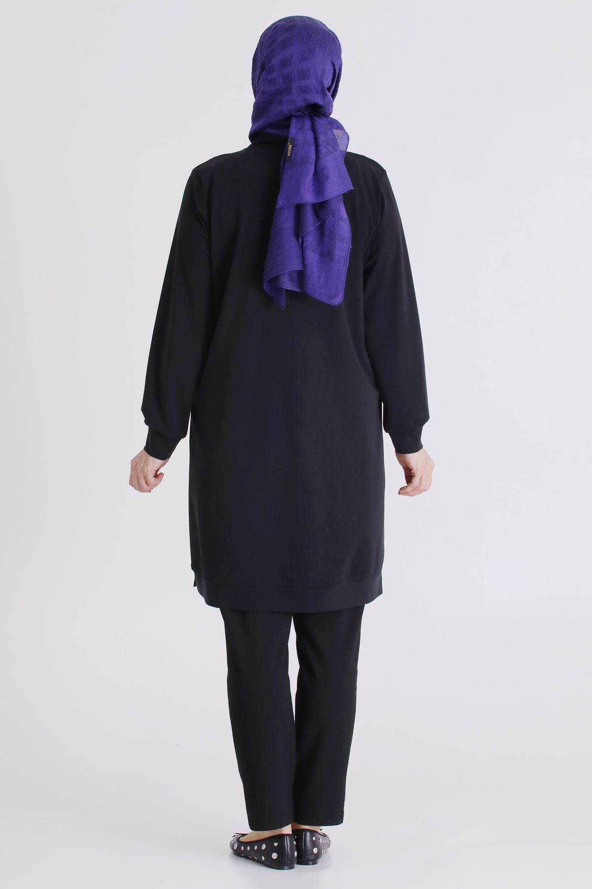 Behrem Zımba Detaylı Tunik- LYN04429 Siyah