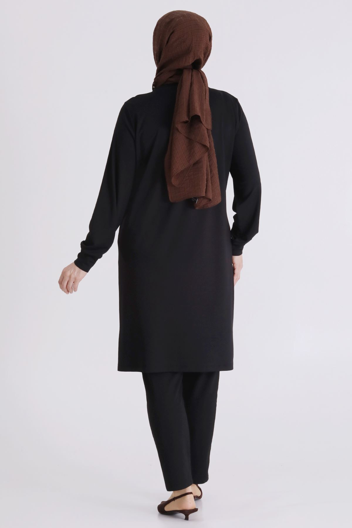 Behrem Boncuk İşlemeli Tunik- LYN04430 Siyah