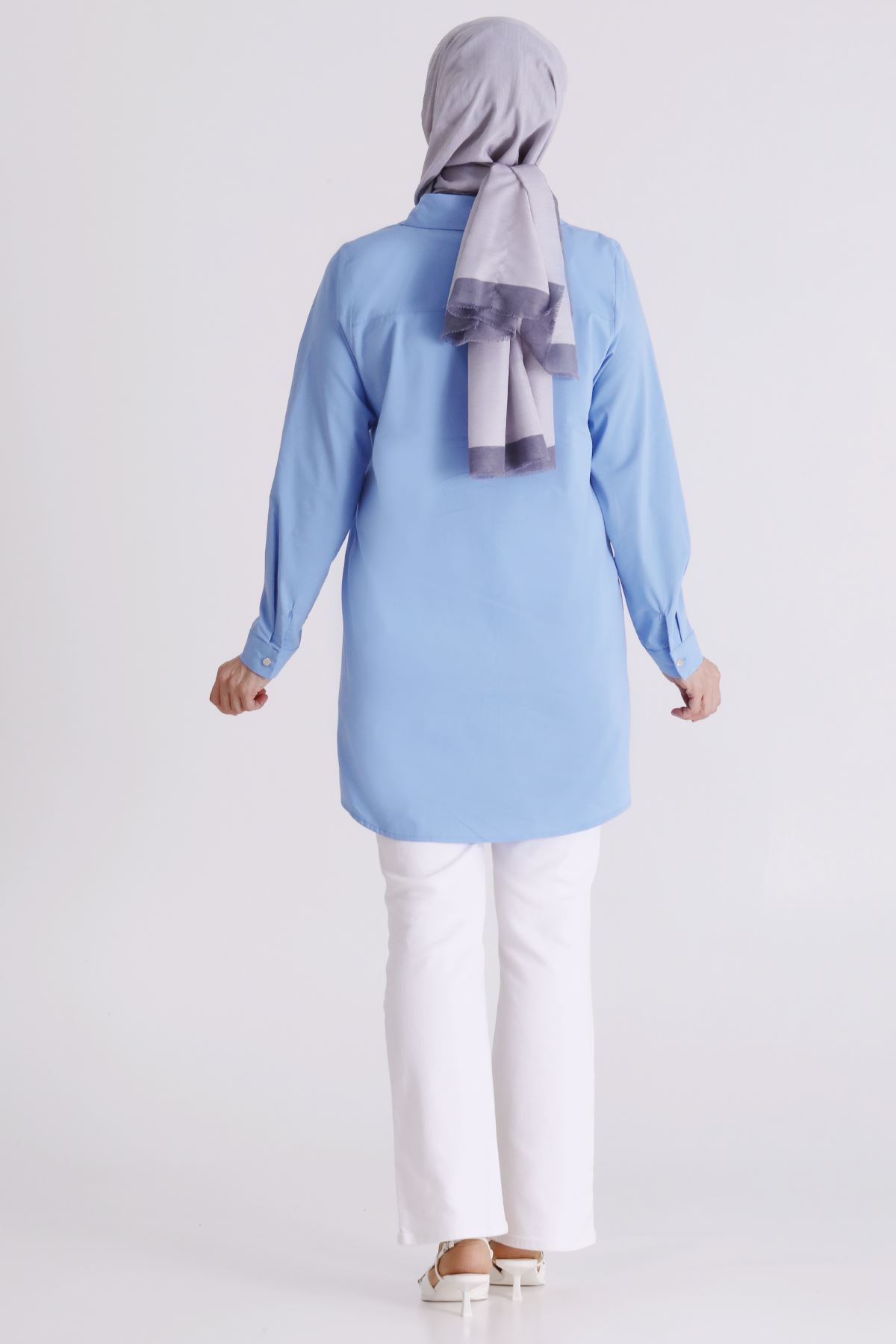 Behrem Taş İşlemeli Tunik- LYN04391 İndigo