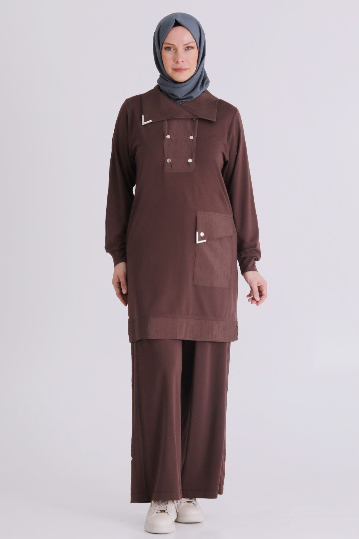 Behrem Paraşüt Detaylı Takım- LYN04371 Kahve