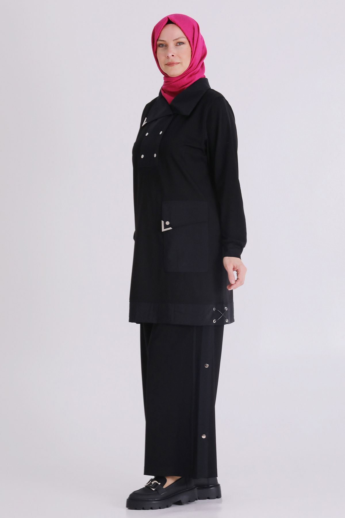 Behrem Paraşüt Detaylı Takım- LYN04371 Siyah