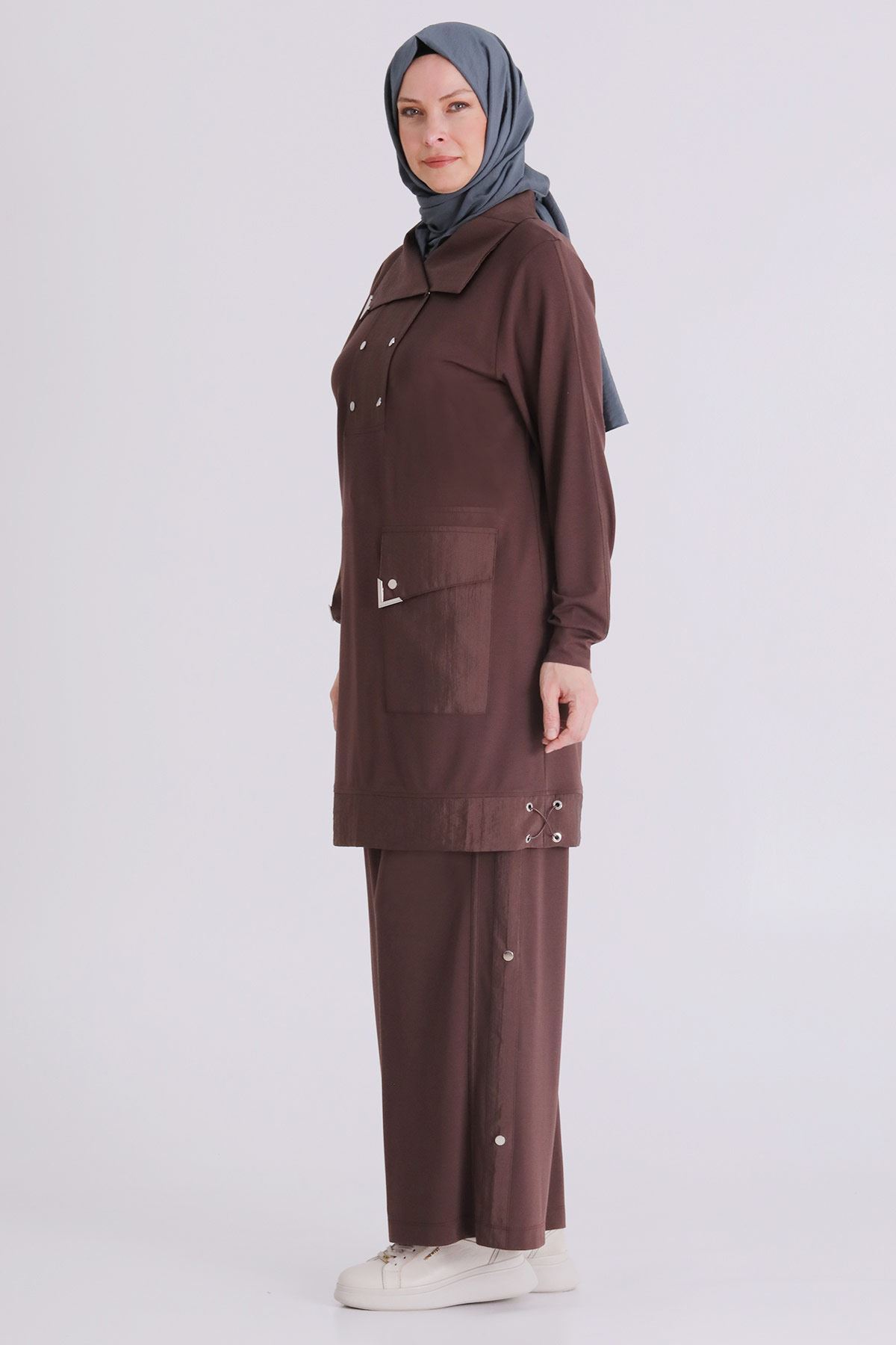 Behrem Paraşüt Detaylı Takım- LYN04371 Kahve