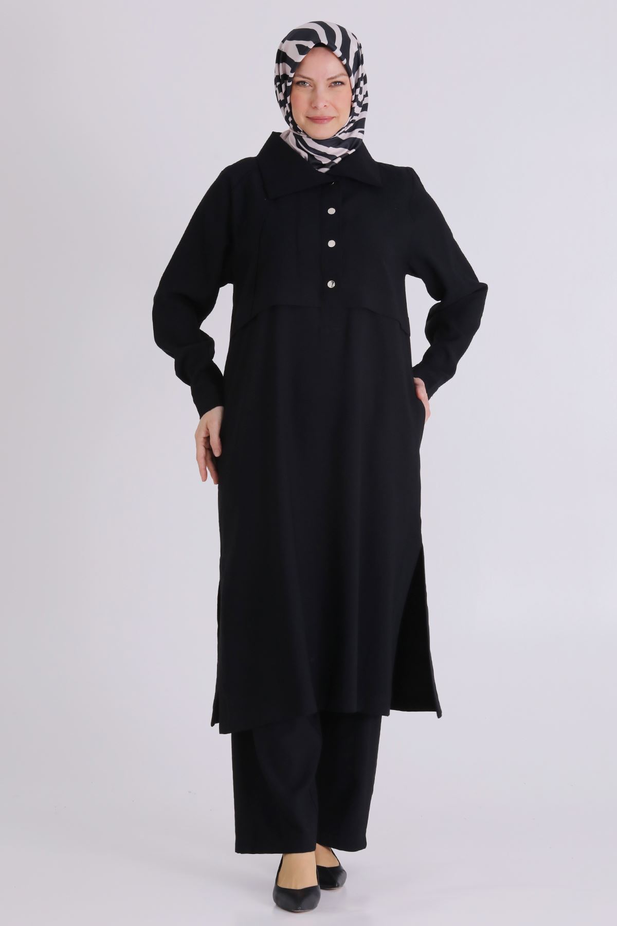 Behrem Nervür Detaylı Takım- LYN04436 Siyah