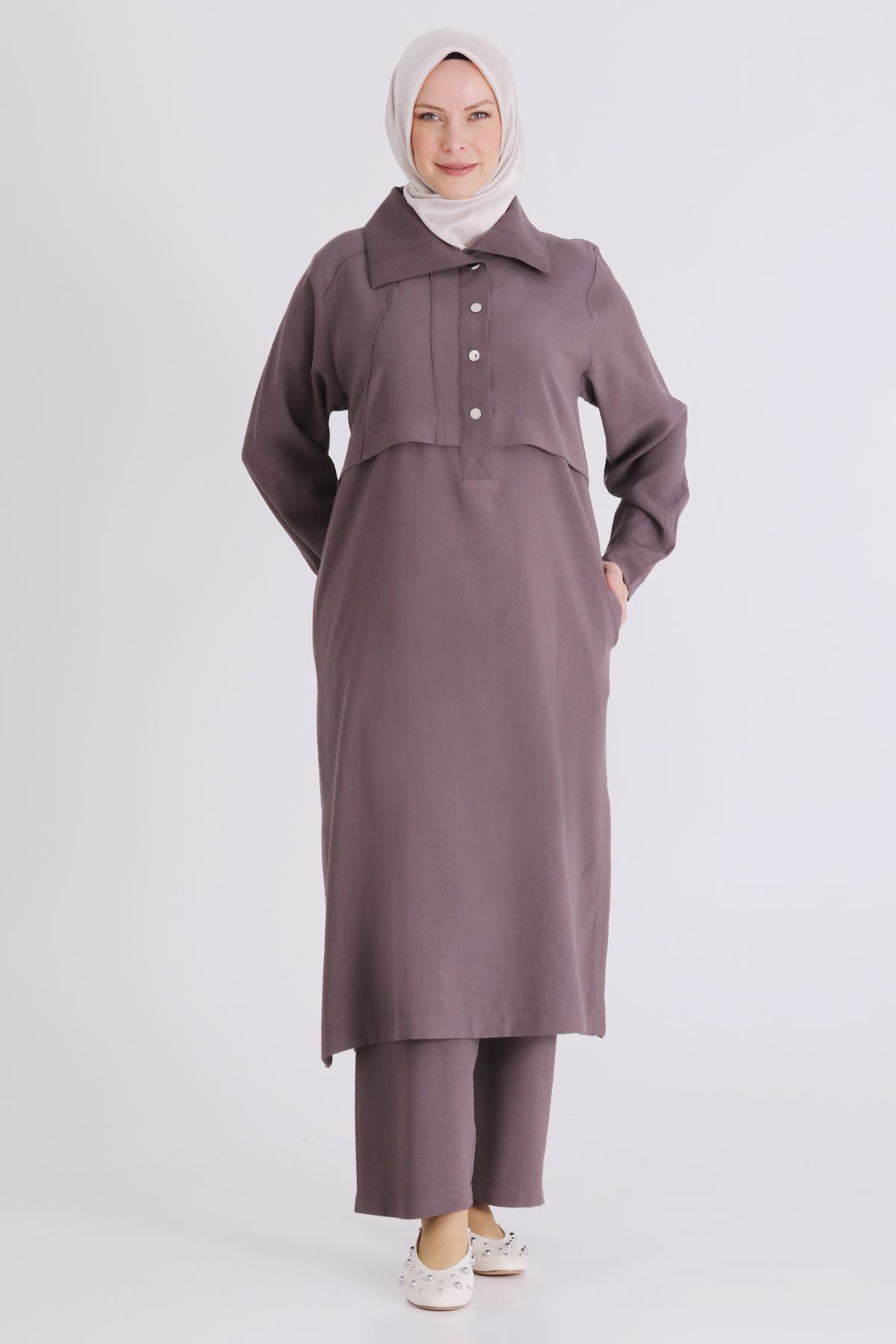 Behrem Nervür Detaylı Takım- LYN04436 Kakao