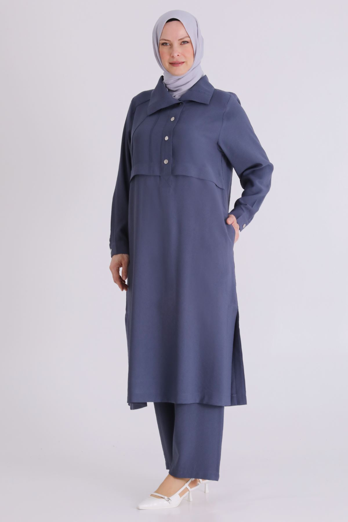 Behrem Nervür Detaylı Takım- LYN04436 Duman Mavi