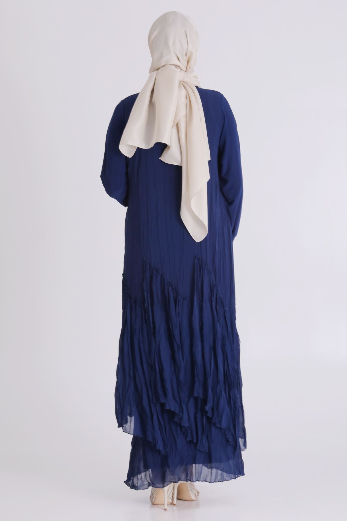 Behrem Kırıştırma Elbise- LYN04440 İndigo