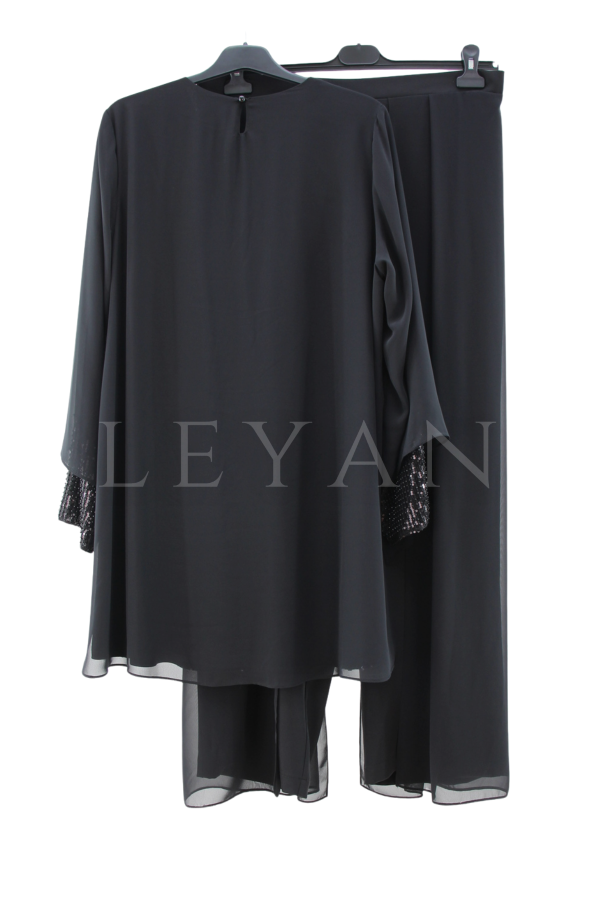 Dule Pullu Tunik Pantolonlu Takım- LYN04441 Siyah