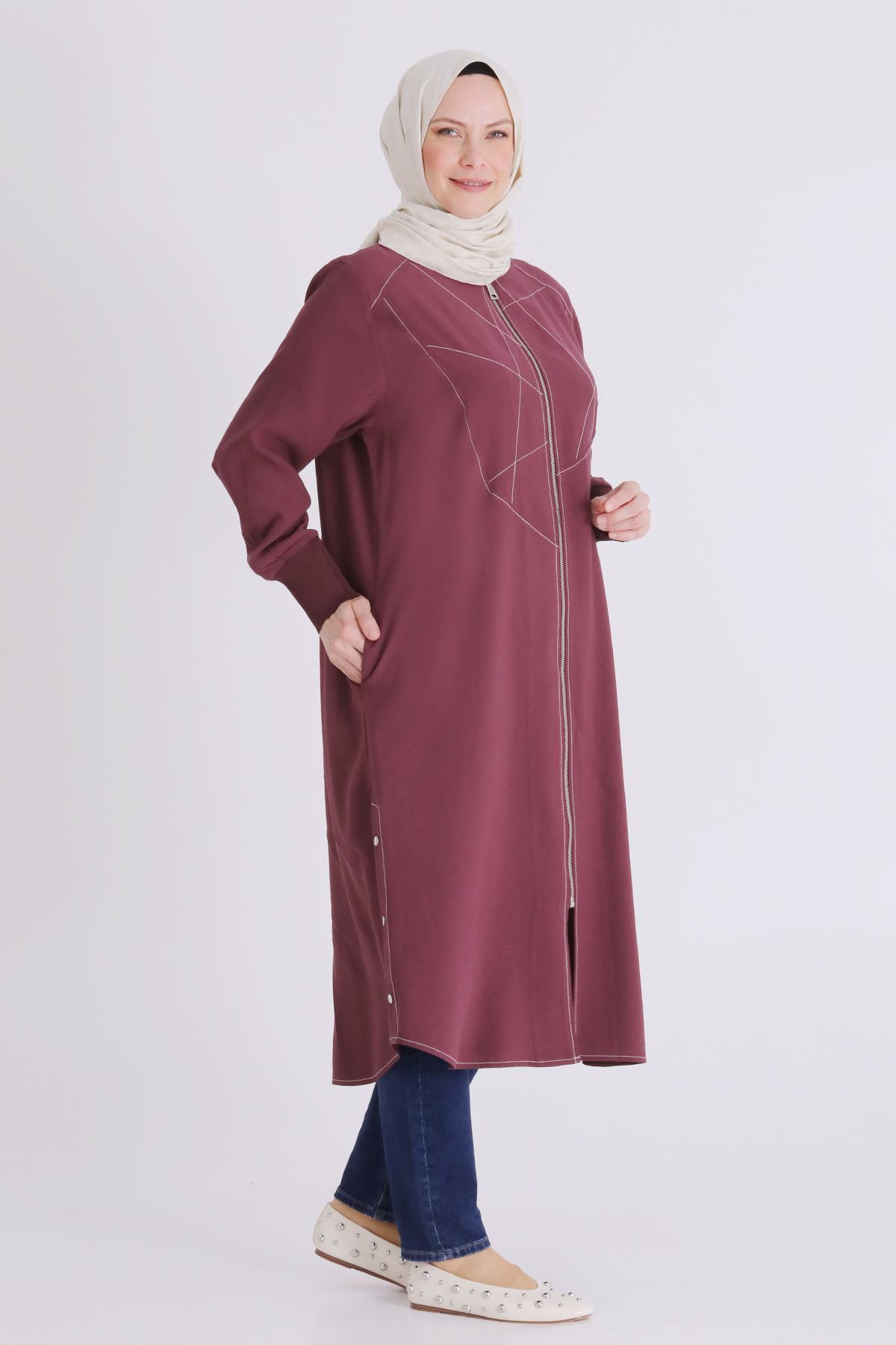 Behrem Çıtçıt Detaylı Kap- LYN04443 Bordo