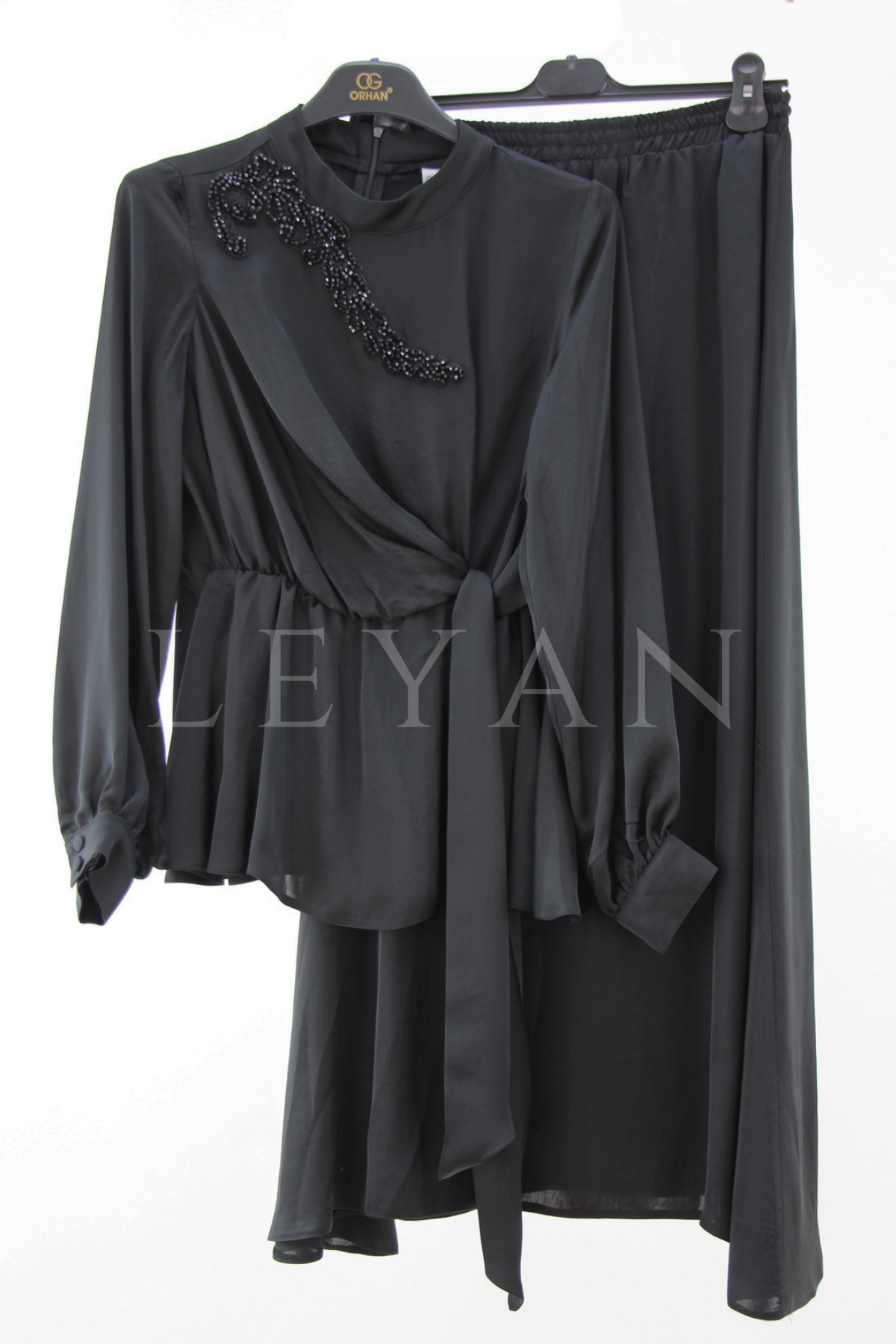 Orhan Store İşleme Detaylı Takım- LYN04448 Siyah