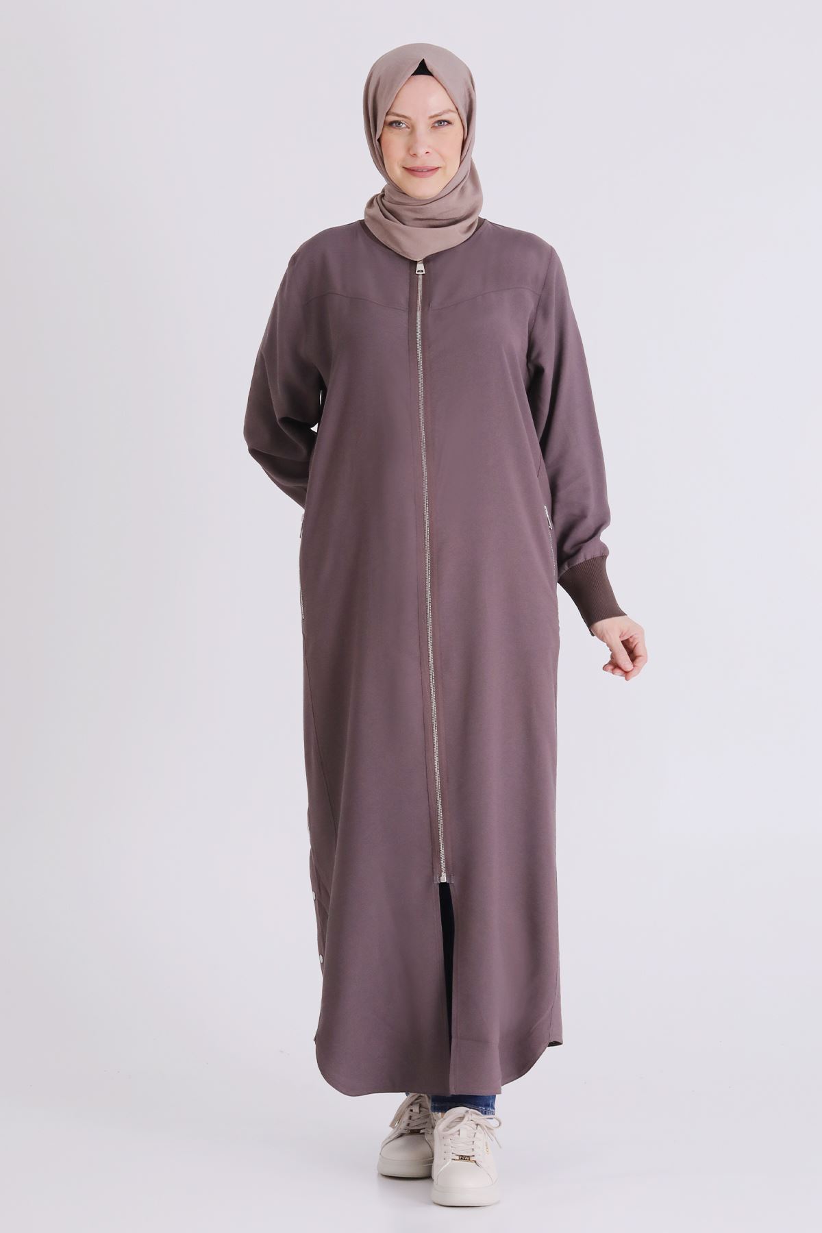 Behrem Çıtçıt Detaylı Ferace- LYN04449 Kakao