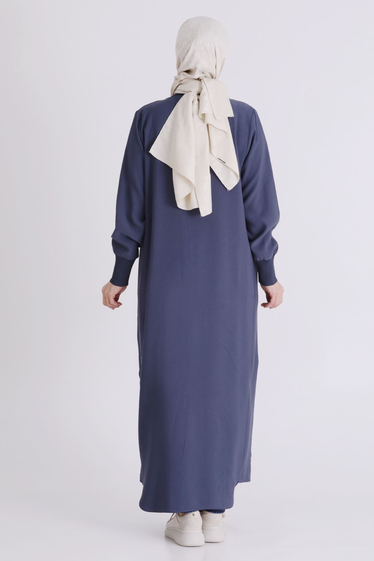 Behrem Çıtçıt Detaylı Ferace- LYN04449 Duman Mavi