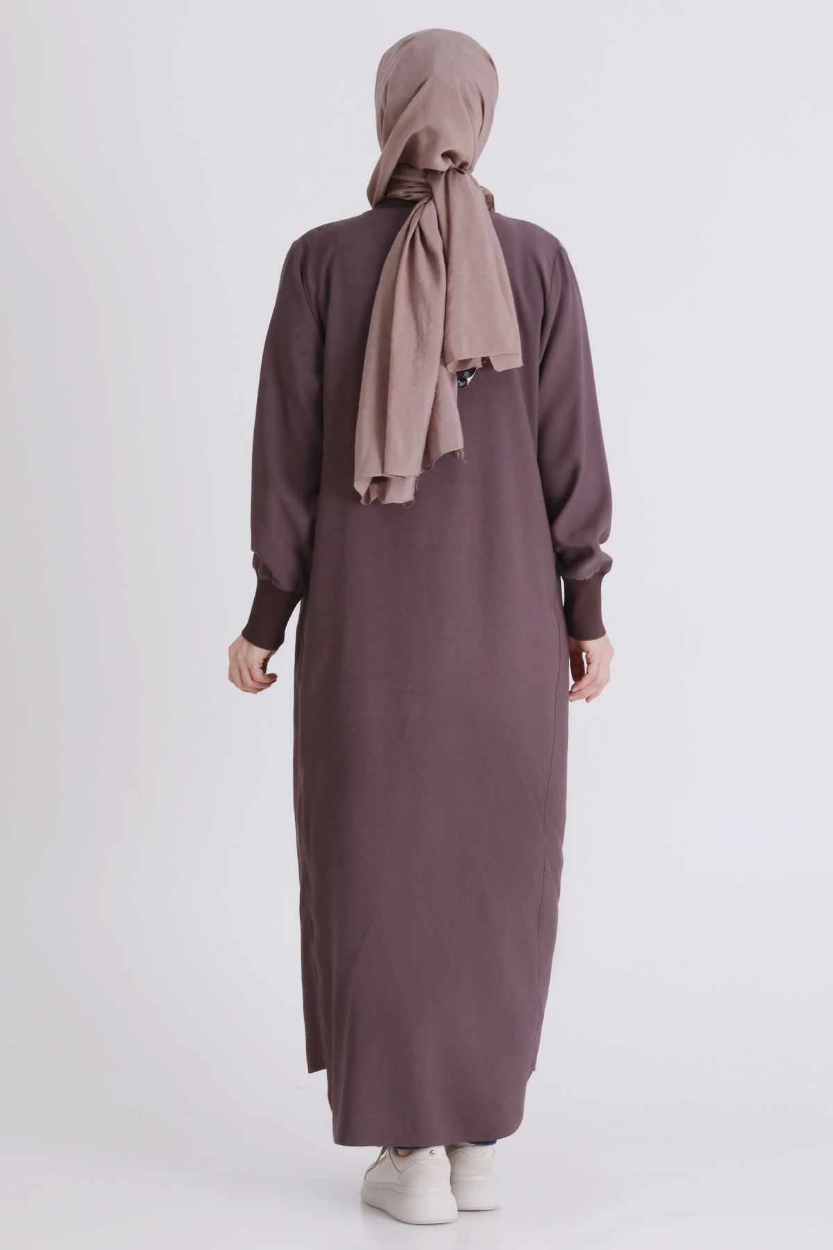 Behrem Çıtçıt Detaylı Ferace- LYN04449 Kakao