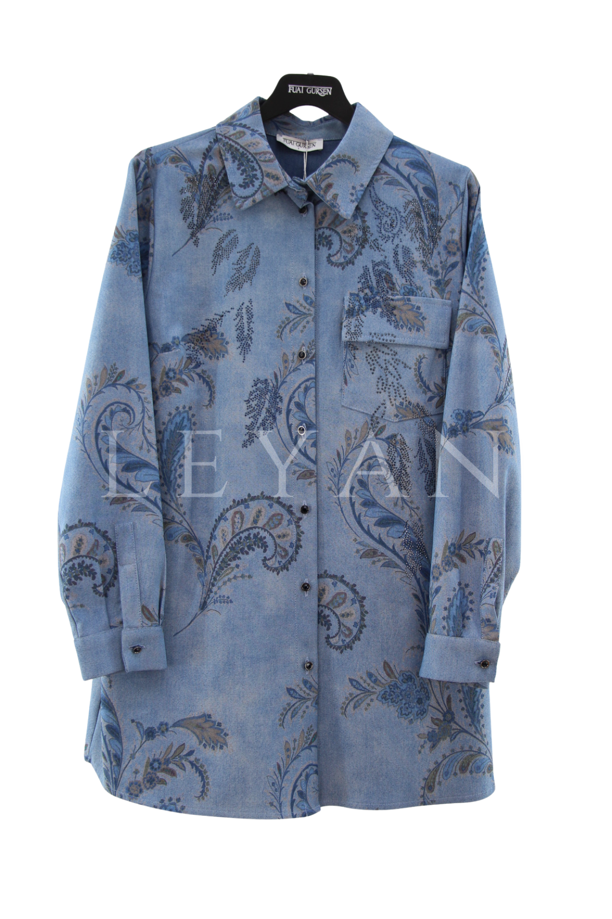 Fuat Gürşen Desenli Taşlı Tunik- LYN04450 Orjinal