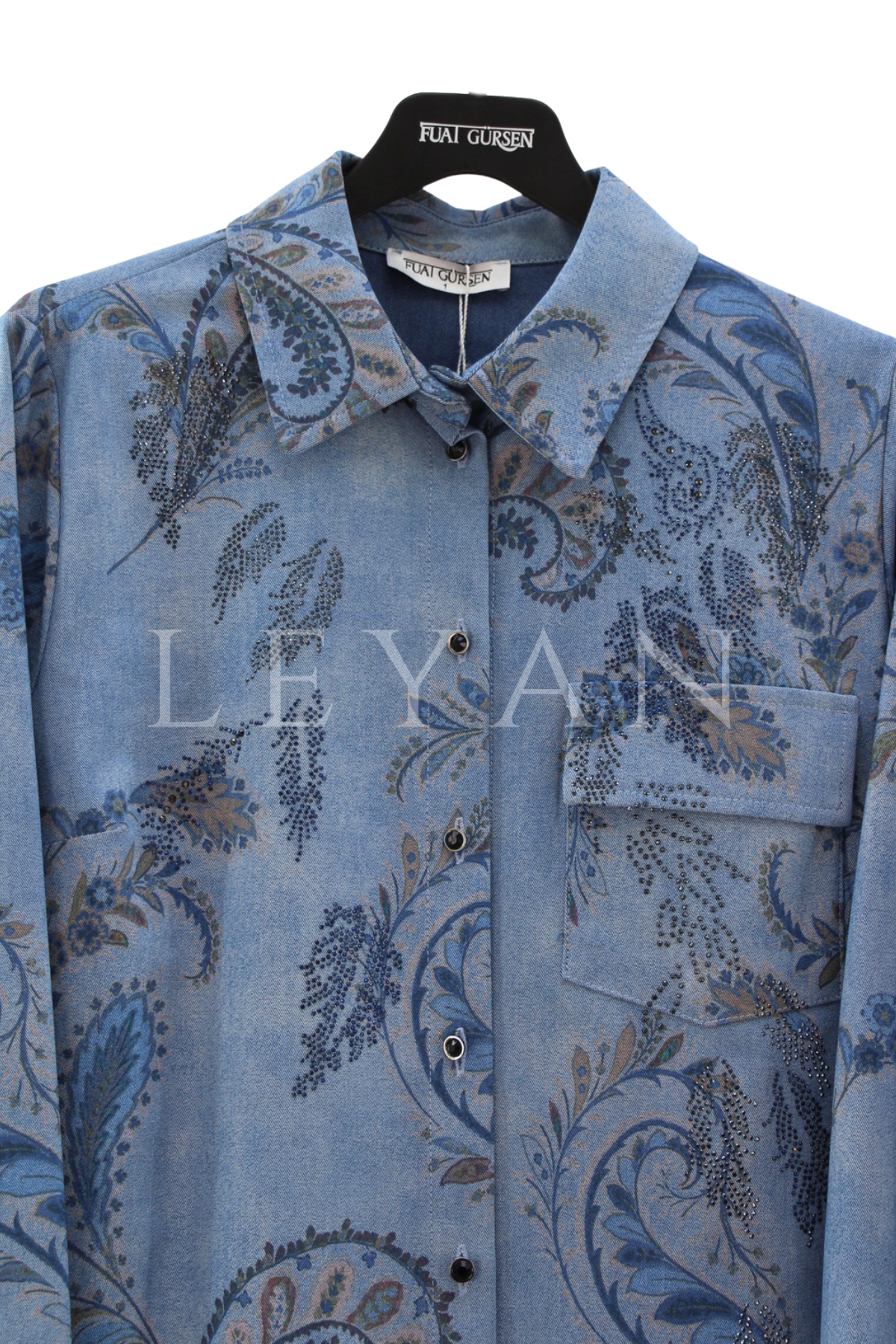 Fuat Gürşen Desenli Taşlı Tunik- LYN04450 Orjinal