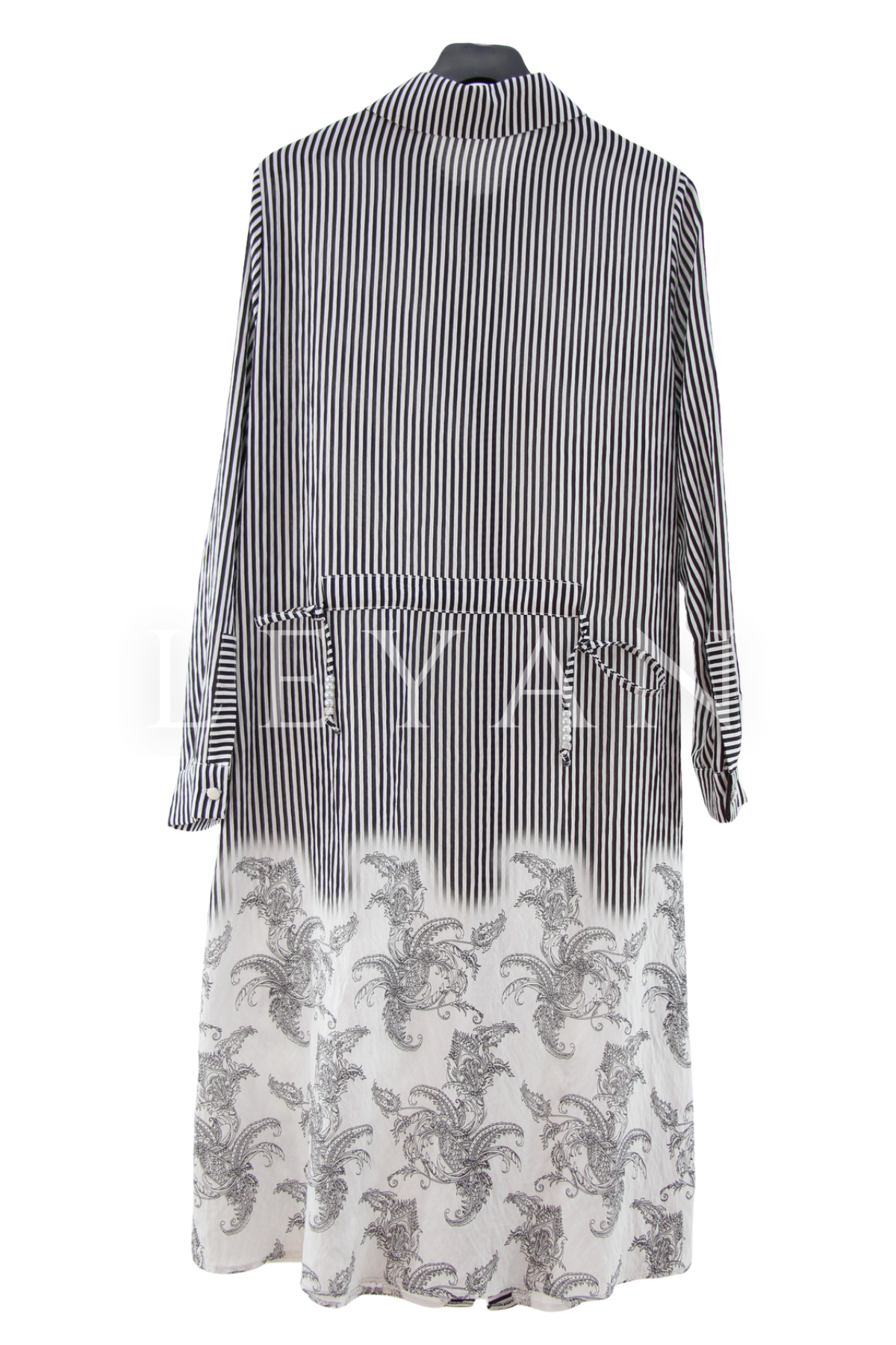 Fuat Gürşen Çizgili Desenli Tunik- LYN04453 Siyah