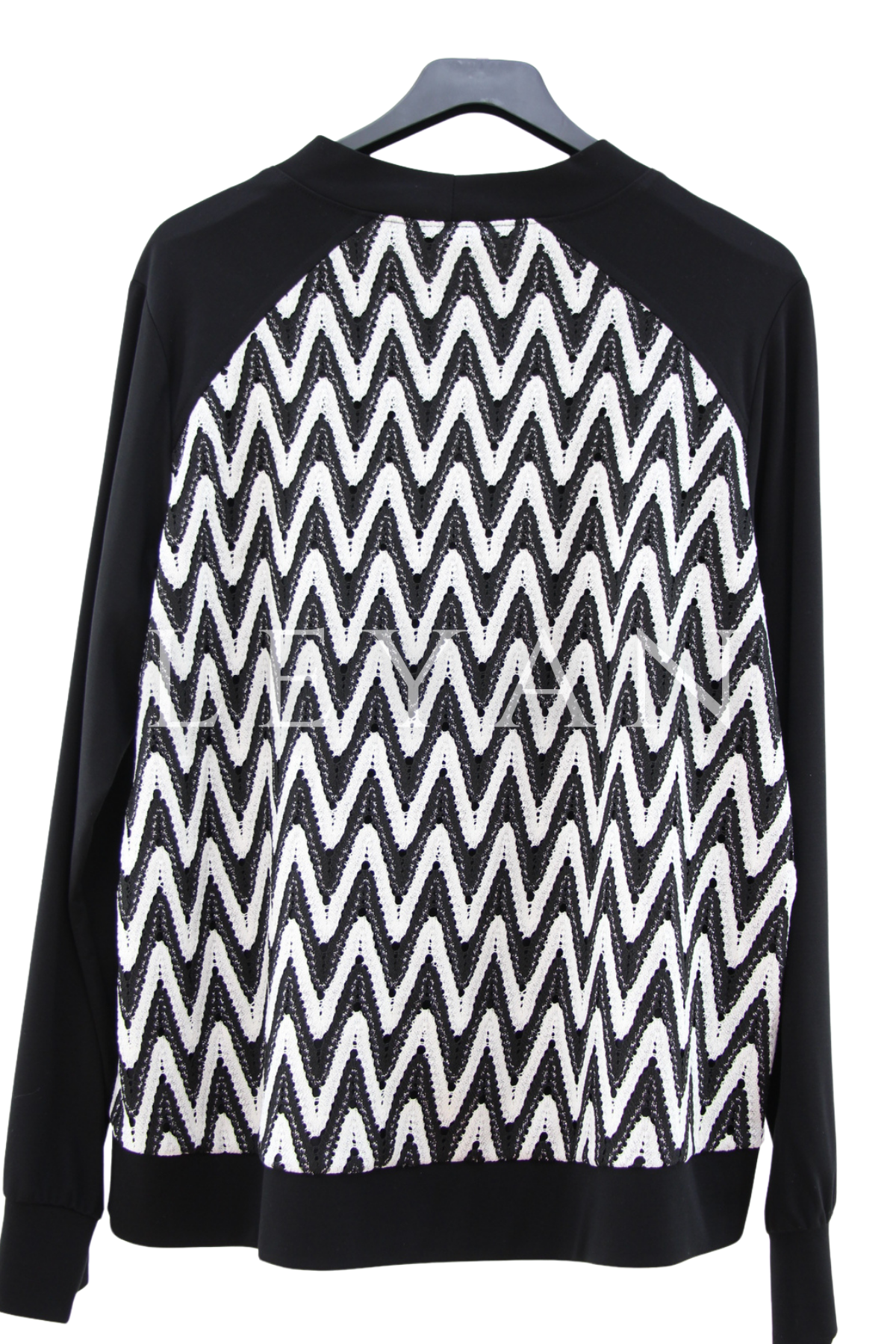 Fuat Gürşen Zikzak Detaylı Bluz- LYN04455 Siyah