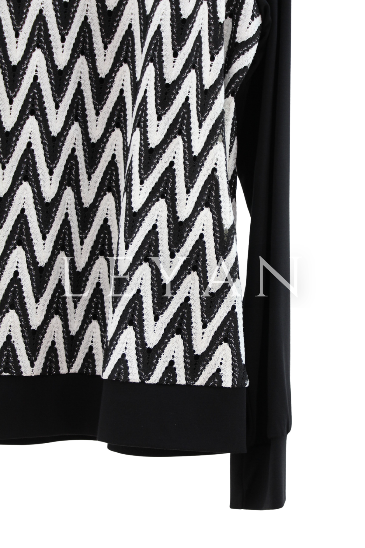 Fuat Gürşen Zikzak Detaylı Bluz- LYN04455 Siyah