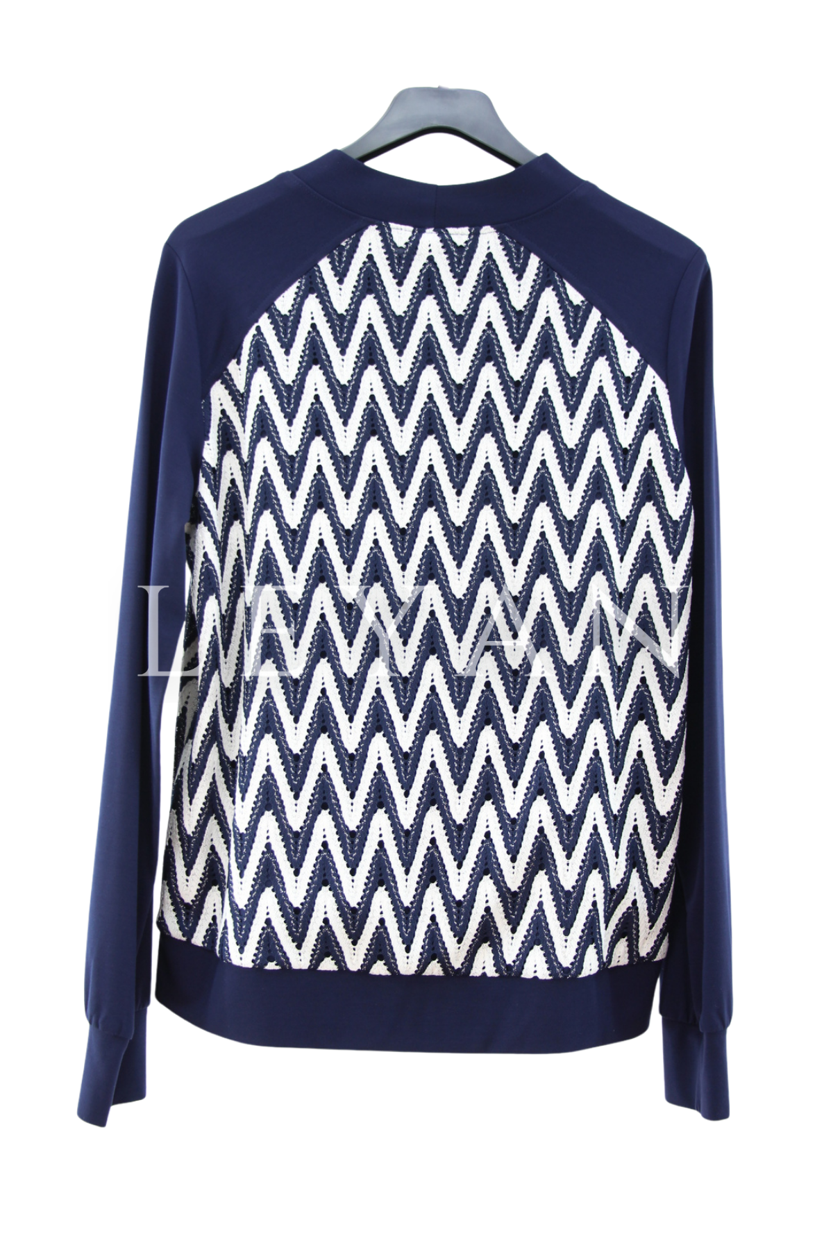 Fuat Gürşen Zikzak Detaylı Bluz- LYN04455 Lacivert