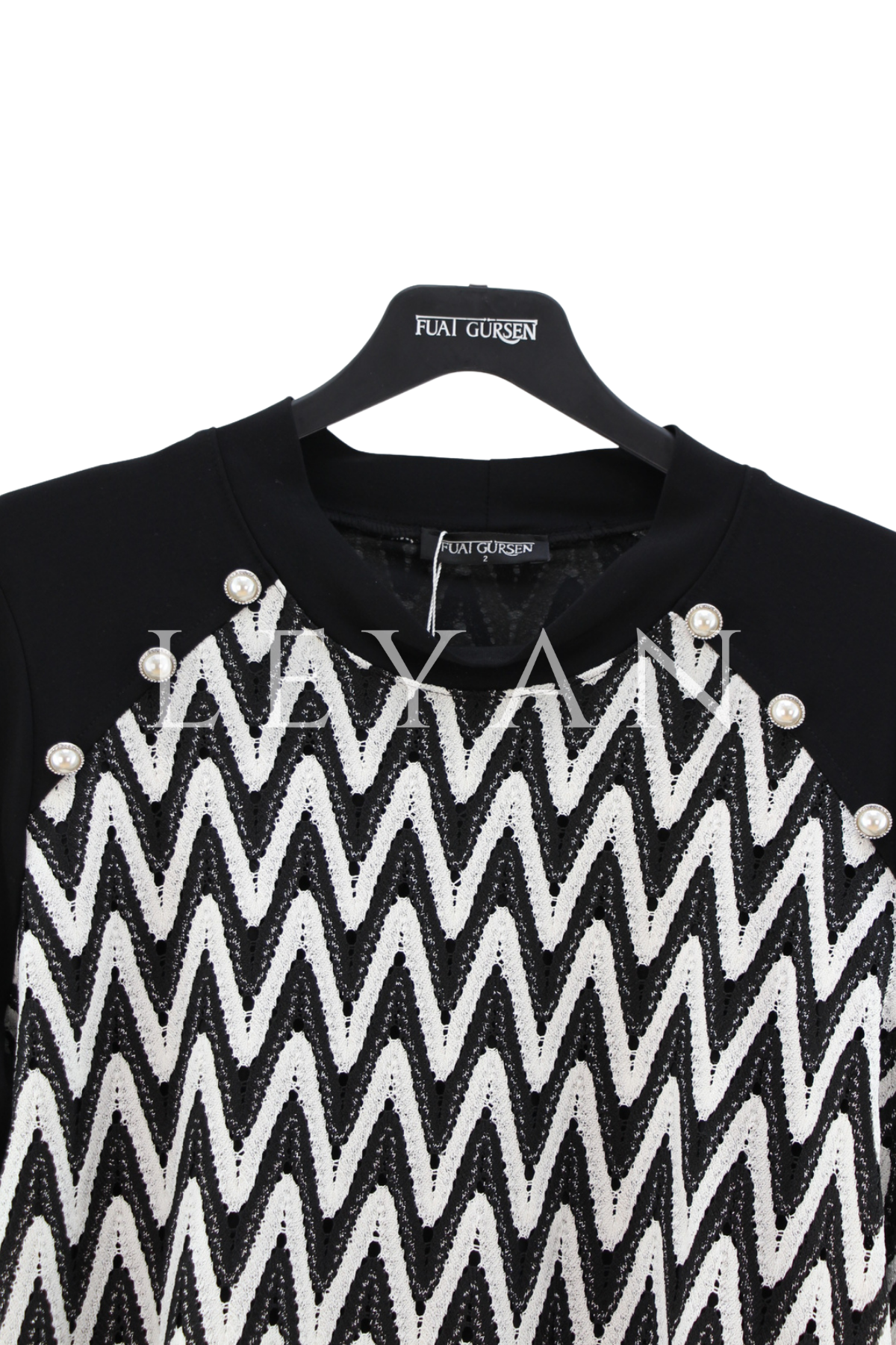 Fuat Gürşen Zikzak Detaylı Bluz- LYN04455 Siyah