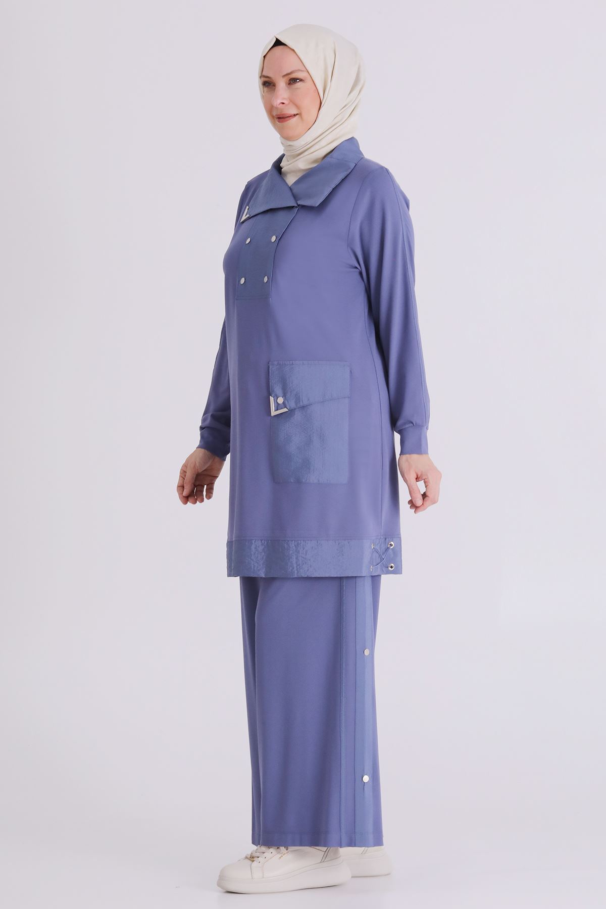 Behrem Paraşüt Detaylı Takım- LYN04371 Morcivert