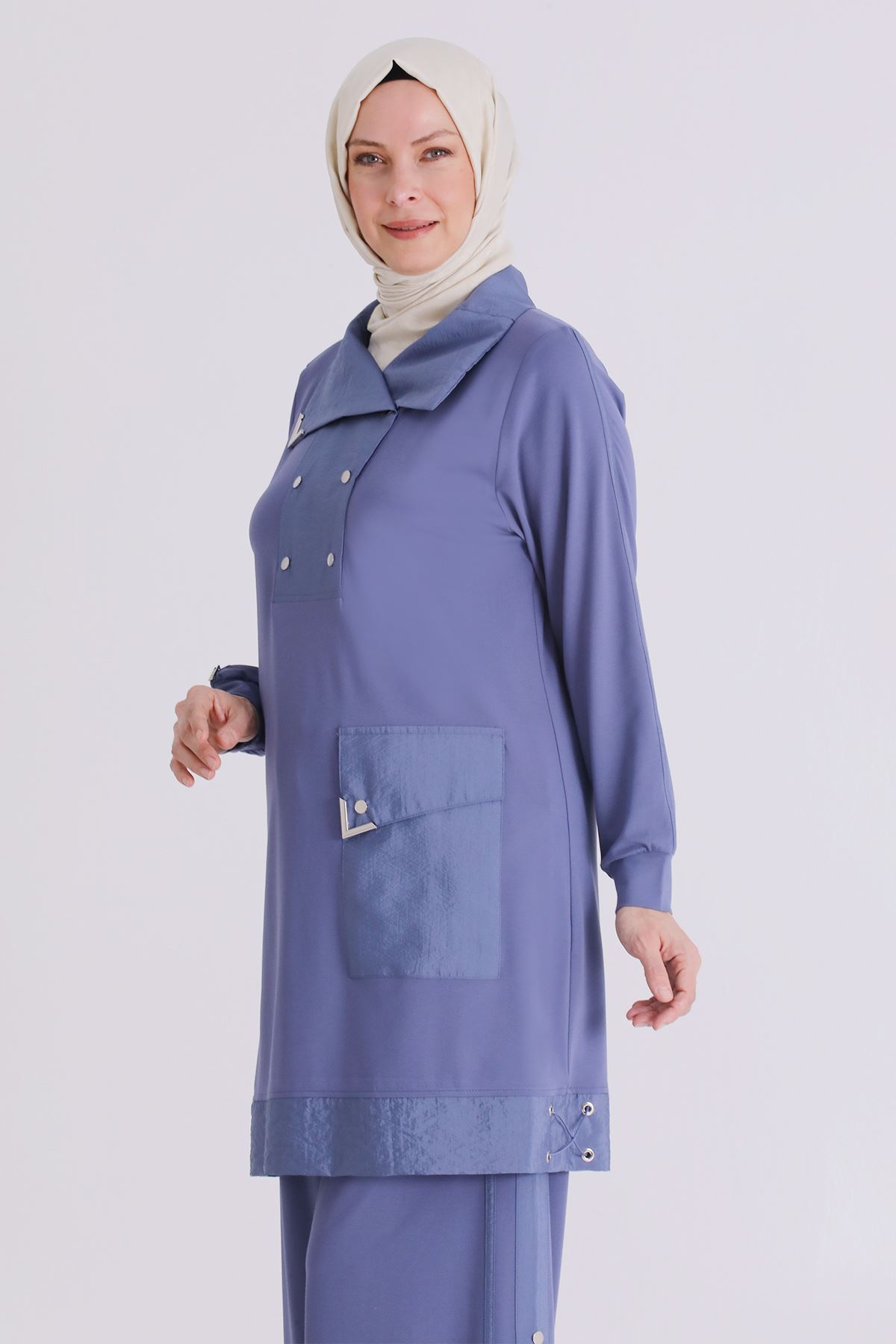 Behrem Paraşüt Detaylı Takım- LYN04371 Morcivert