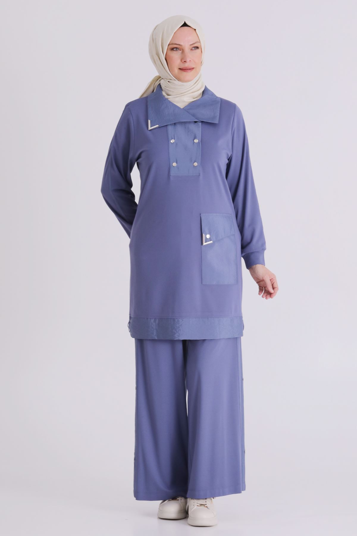 Behrem Paraşüt Detaylı Takım- LYN04371 Morcivert