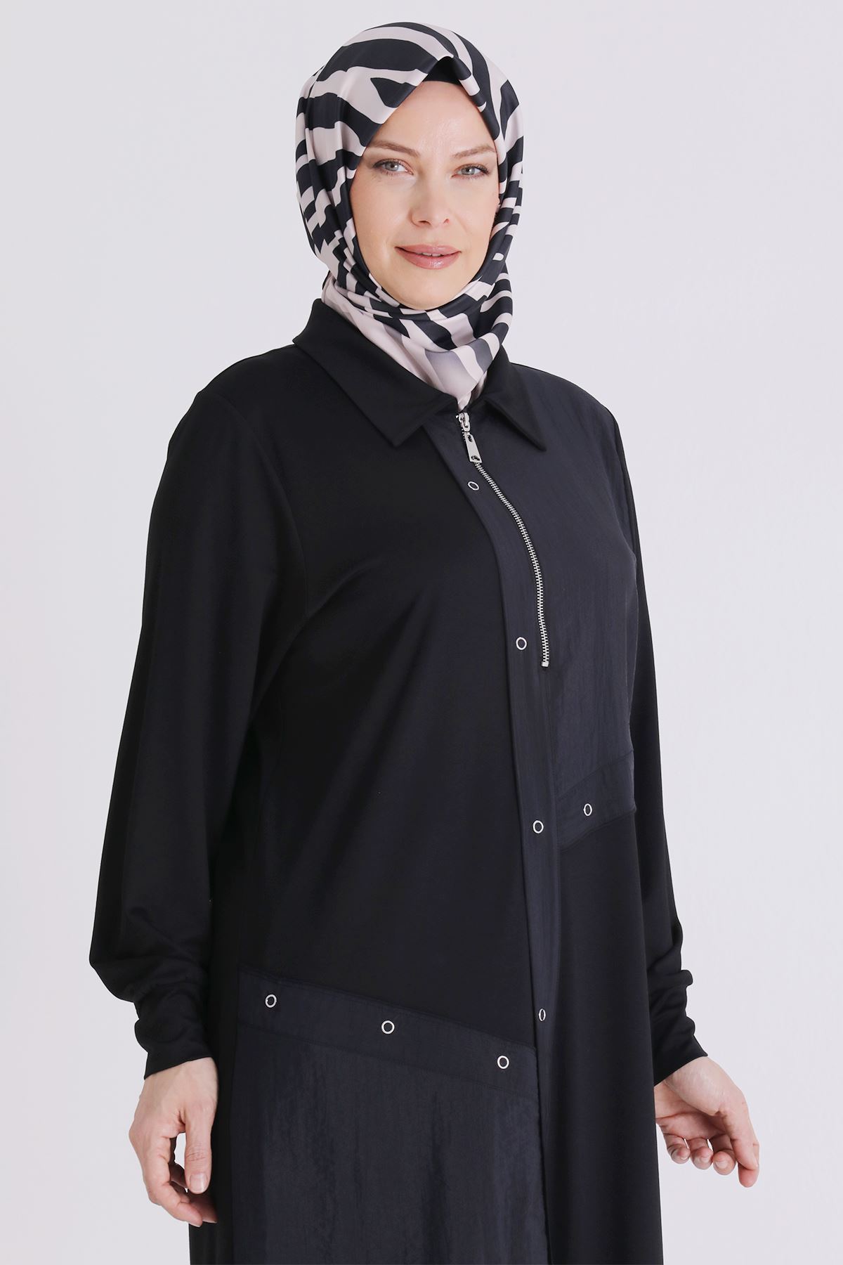 Behrem Paraşüt Detaylı Tunik- LYN04456 Siyah