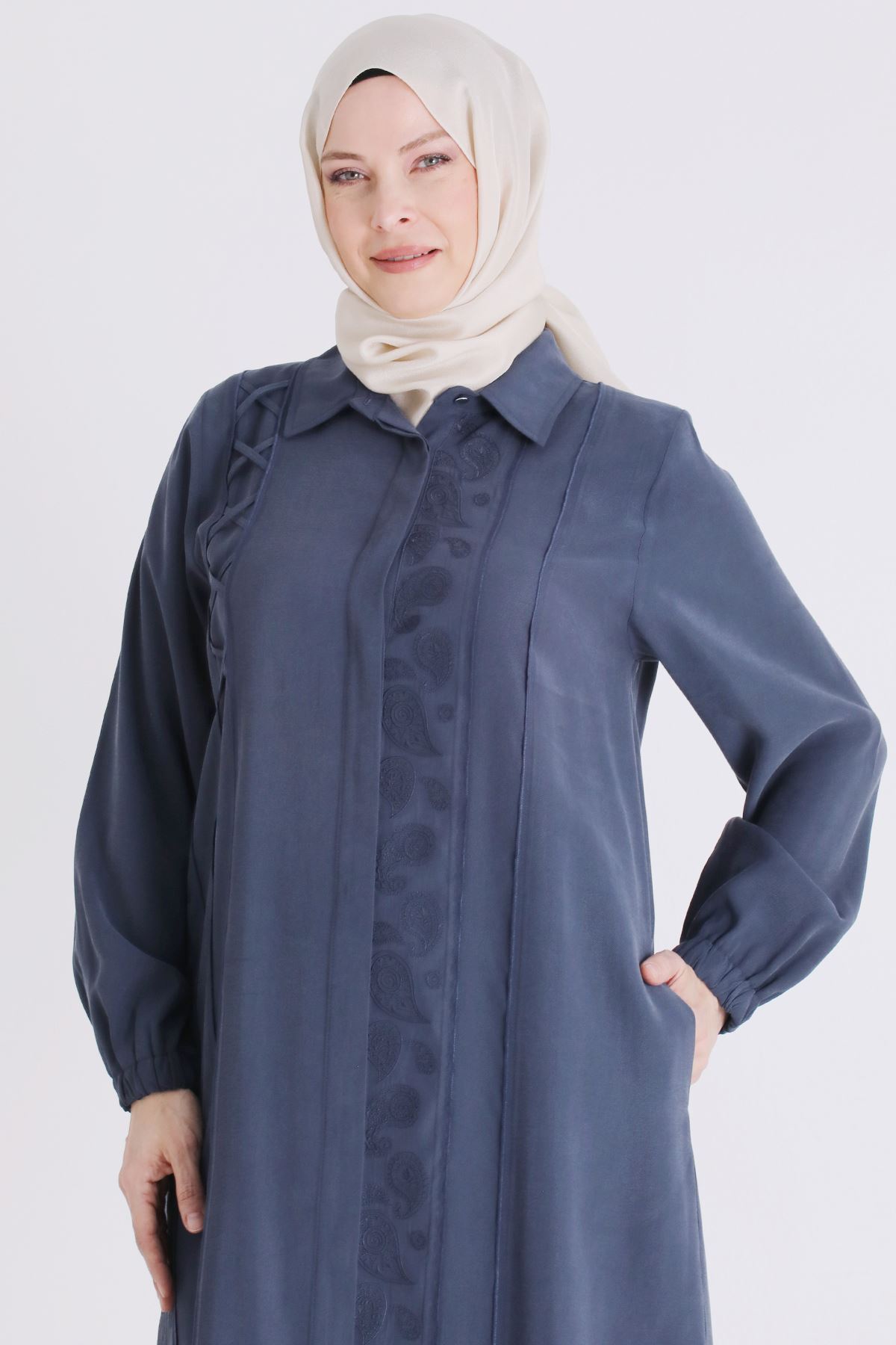 Behrem Nakışlı Takım-  LYN04390 Lacivert