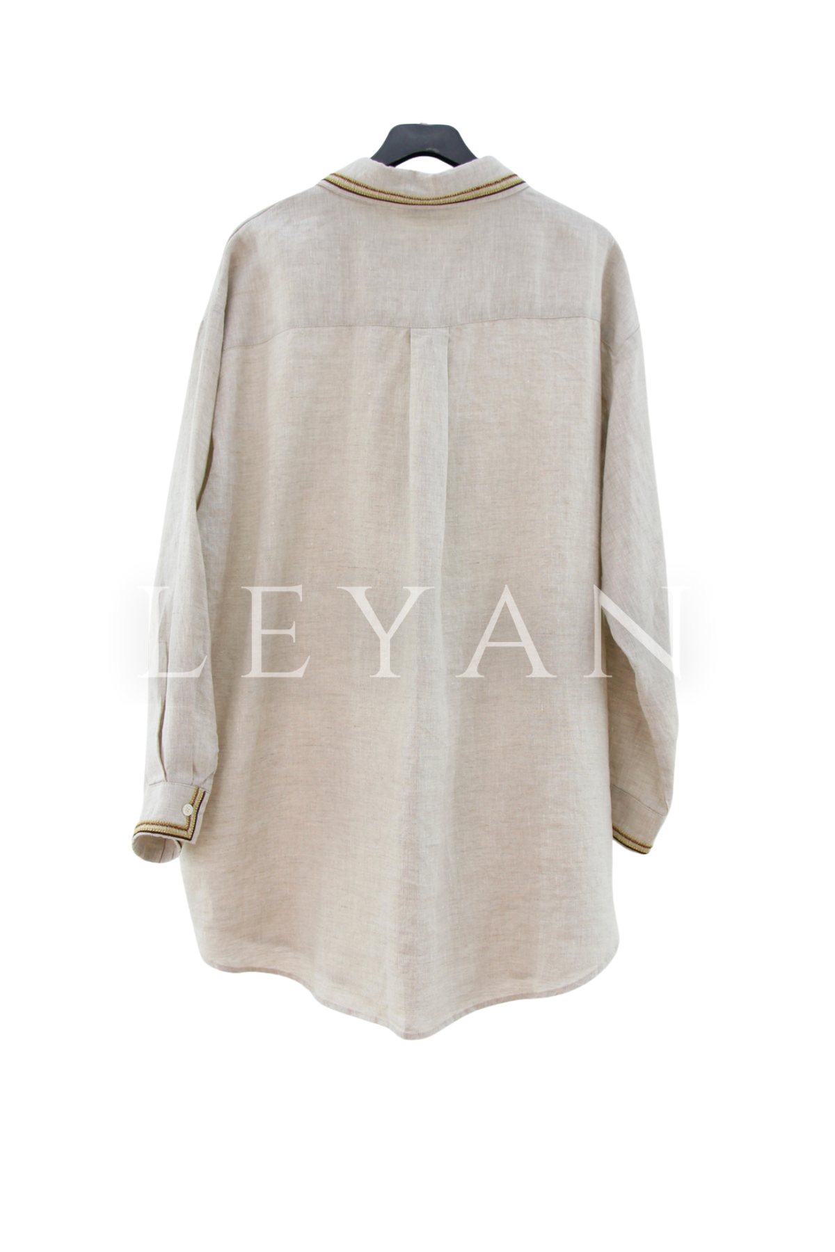 Fuat Gürşen Yakası Nakışlı Broşlu Gömlek- LYN04462 Bej