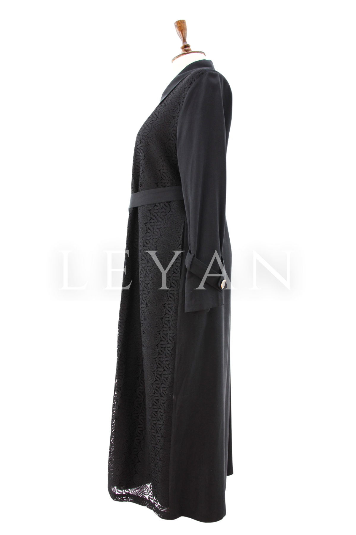 Orhan Store Güpürlü Düğme Detaylı Kap- LYN04461 Siyah