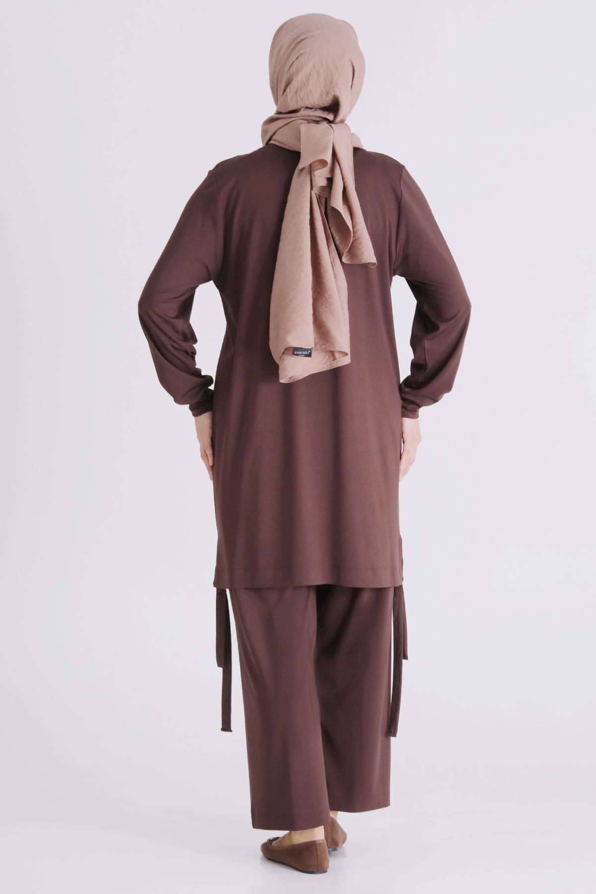 Behrem Dikiş Detaylı Takım- LYN04465 Kahve