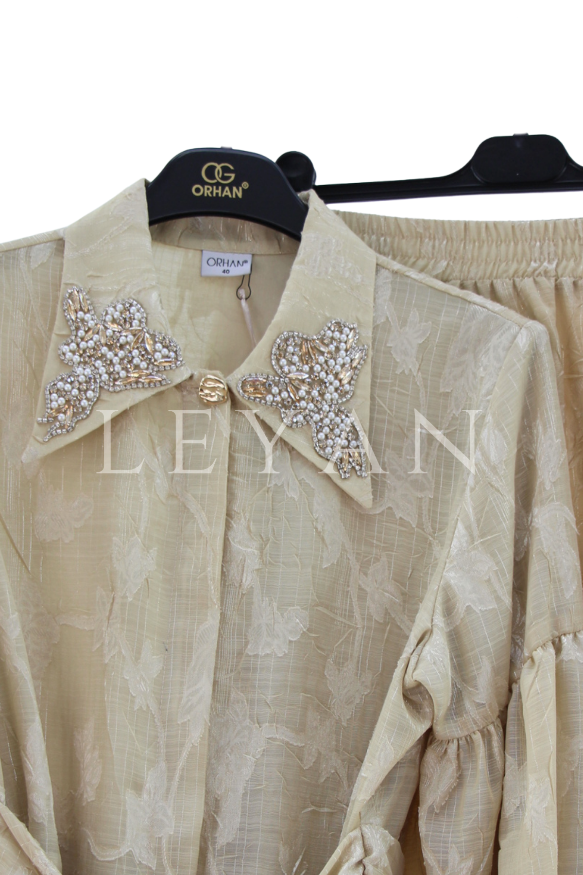 Orhan Store Tüllü Takım- LYN04467 Bej