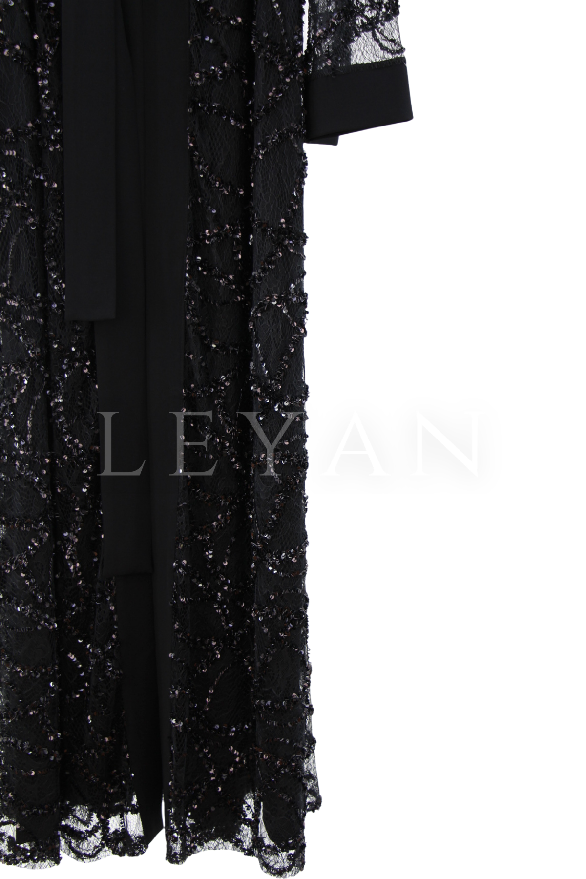 Orhan Store İşlemeli Abaya Takım- LYN04469 Siyah