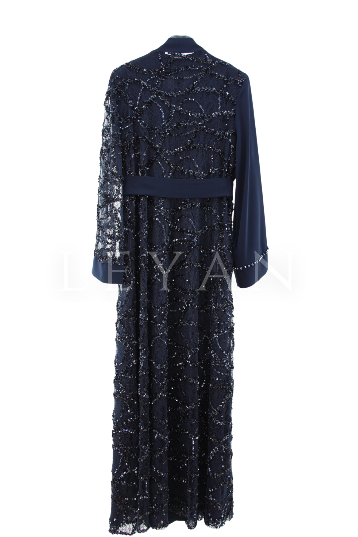 Orhan Store İşlemeli Abaya Takım- LYN04469 Lacivert