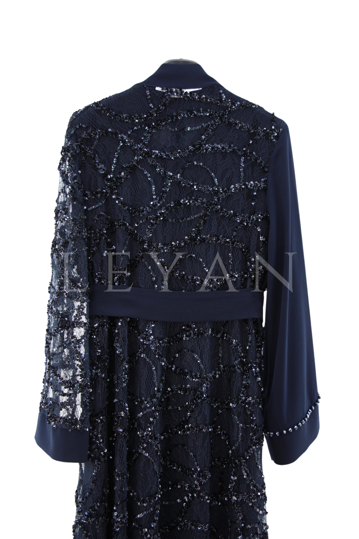 Orhan Store İşlemeli Abaya Takım- LYN04469 Lacivert