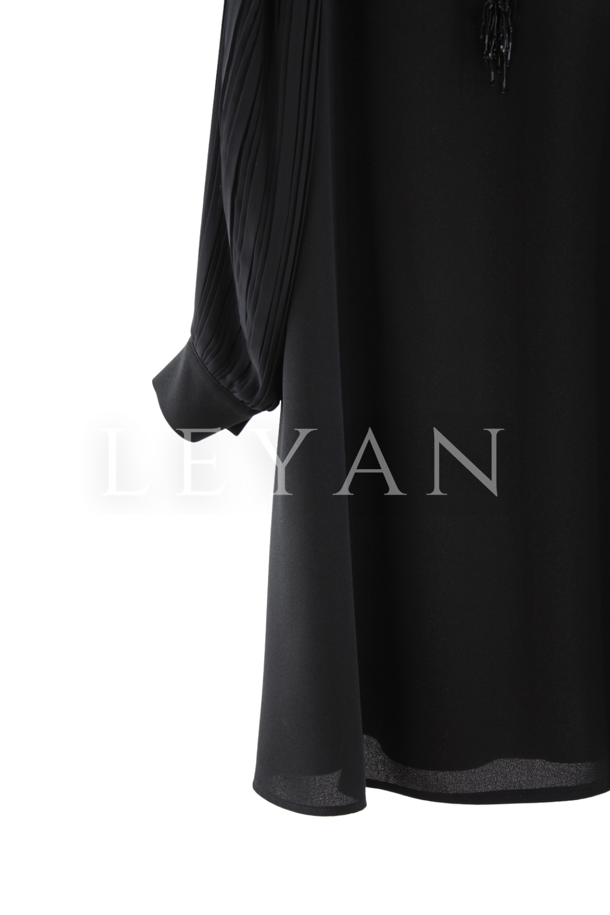 Dule Plise Kollu Tunik- LYN04474 Siyah